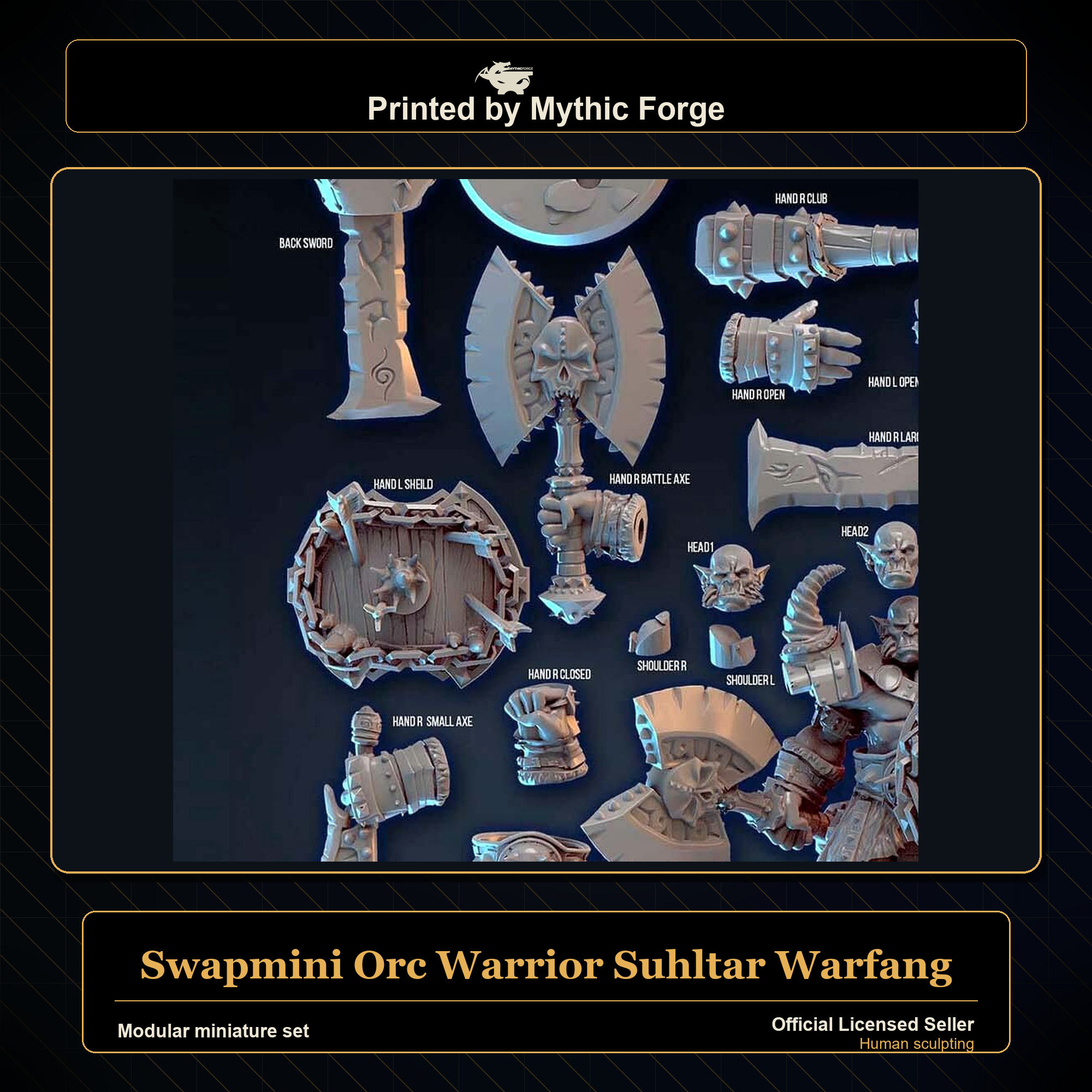 Modular RPG - Swapmini Orc Warrior - Suhltar Warfang - Bundle modular miniature modular miniature set printed by Mythic Forge