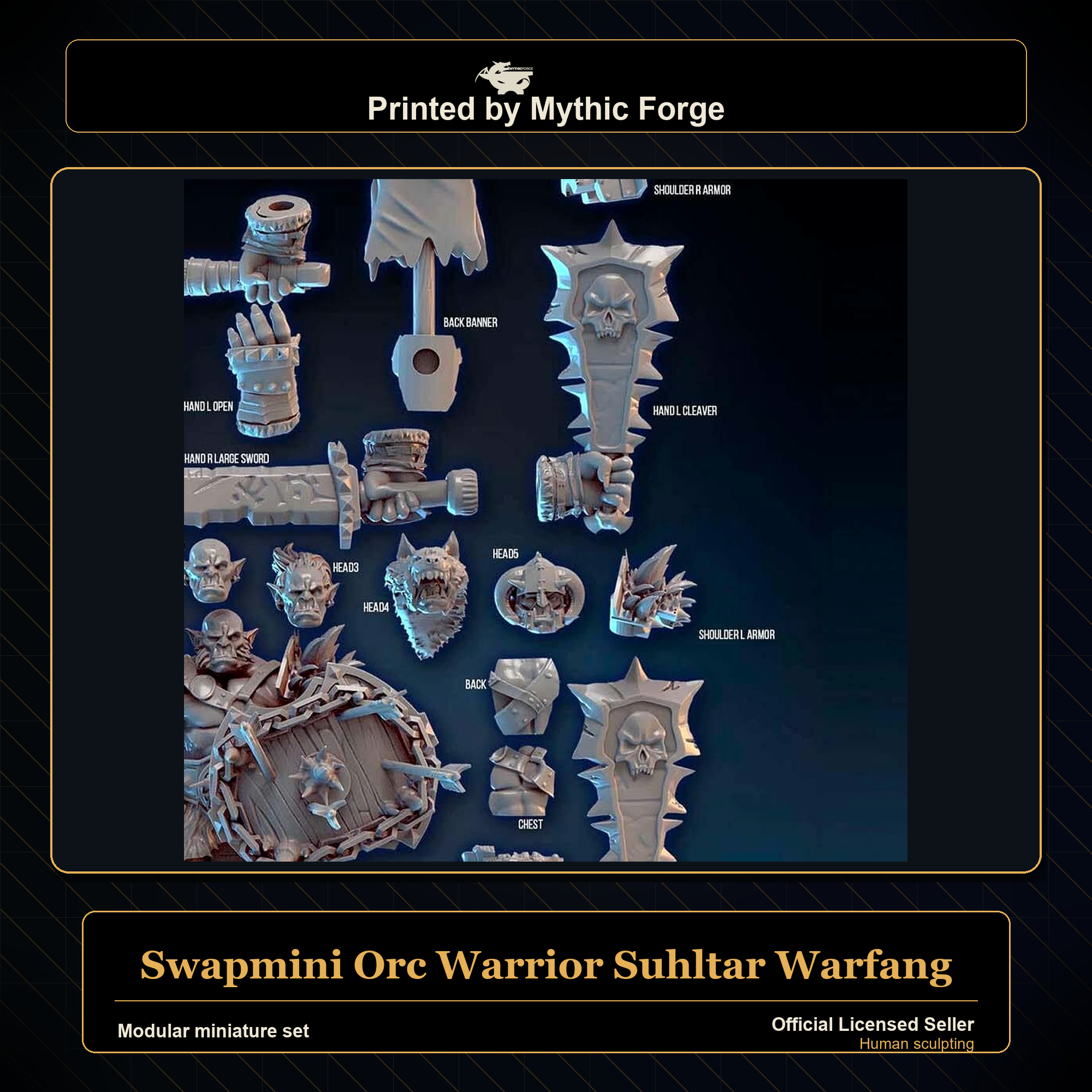 Modular RPG - Swapmini Orc Warrior - Suhltar Warfang - Bundle modular miniature modular miniature set printed by Mythic Forge