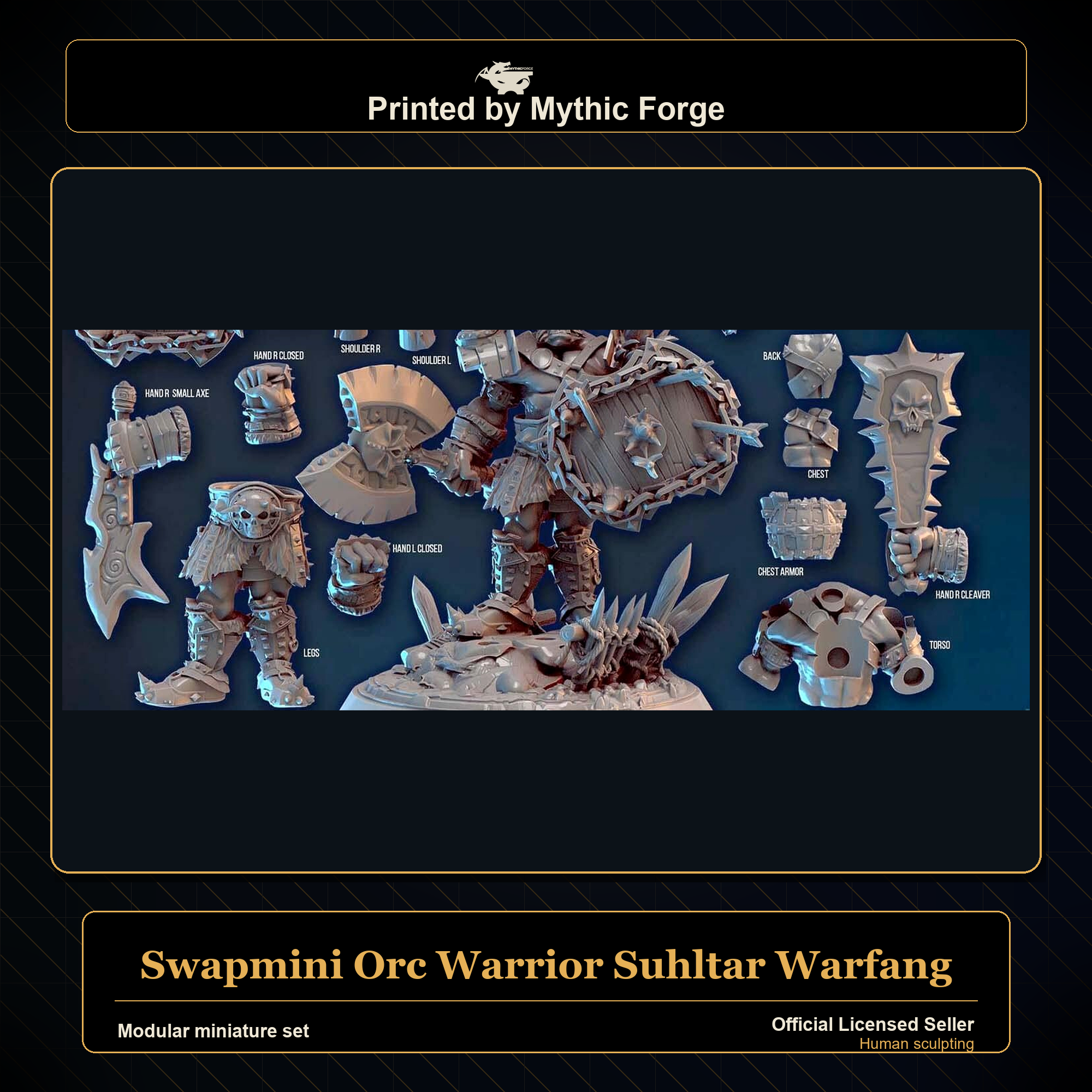 Modular RPG - Swapmini Orc Warrior - Suhltar Warfang - Bundle modular miniature modular miniature set printed by Mythic Forge
