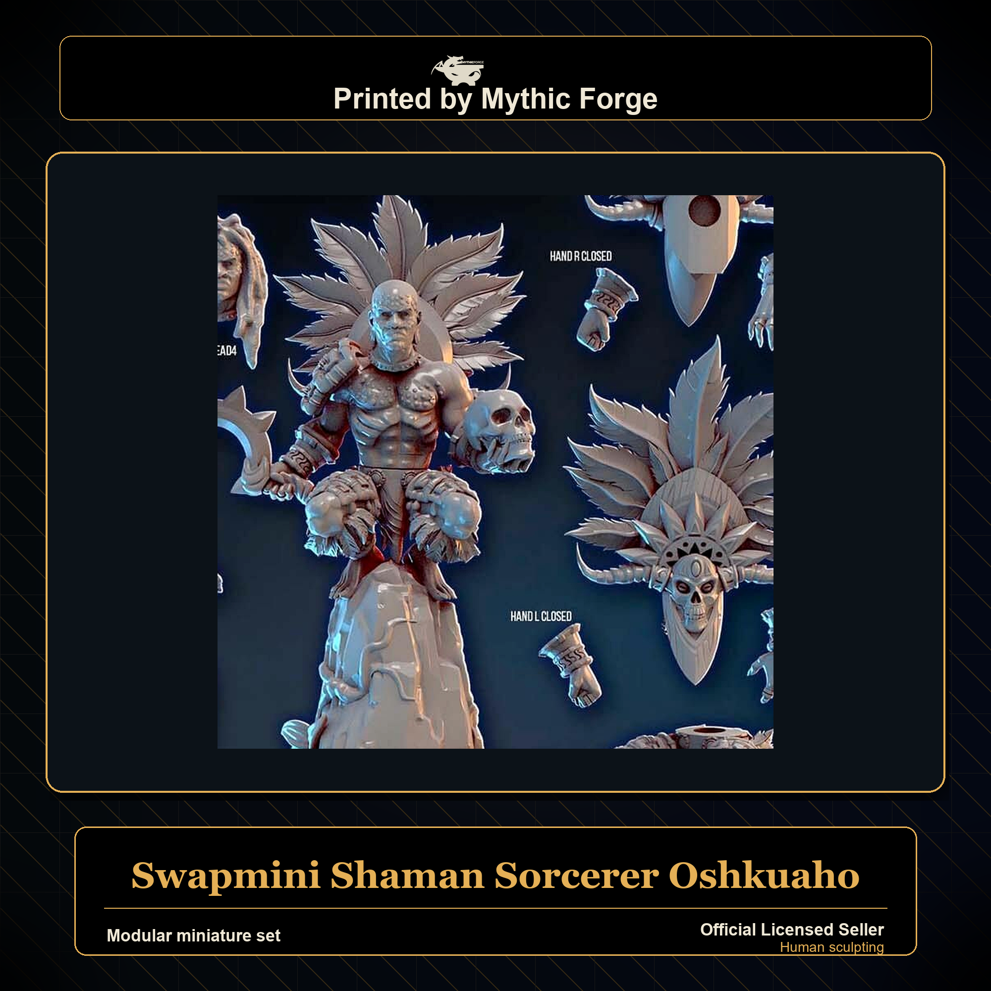 Modular RPG - Swapmini Shaman Sorcerer - Oshkuaho - Bundle modular miniature modular miniature set printed by Mythic Forge