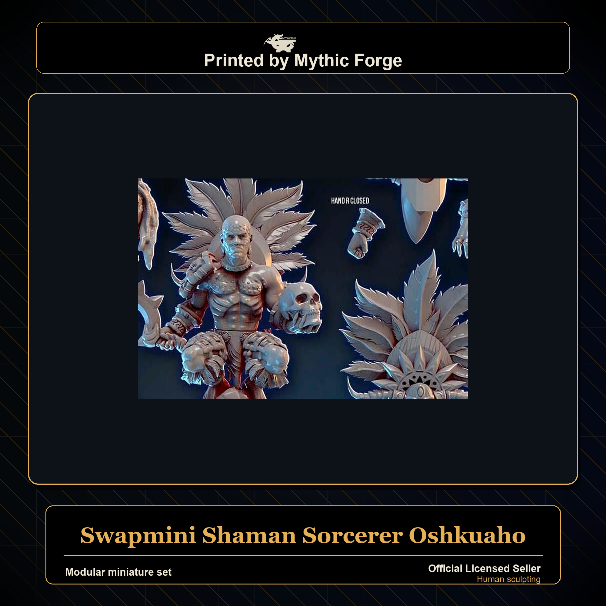 Modular RPG - Swapmini Shaman Sorcerer - Oshkuaho - Bundle modular miniature modular miniature set printed by Mythic Forge