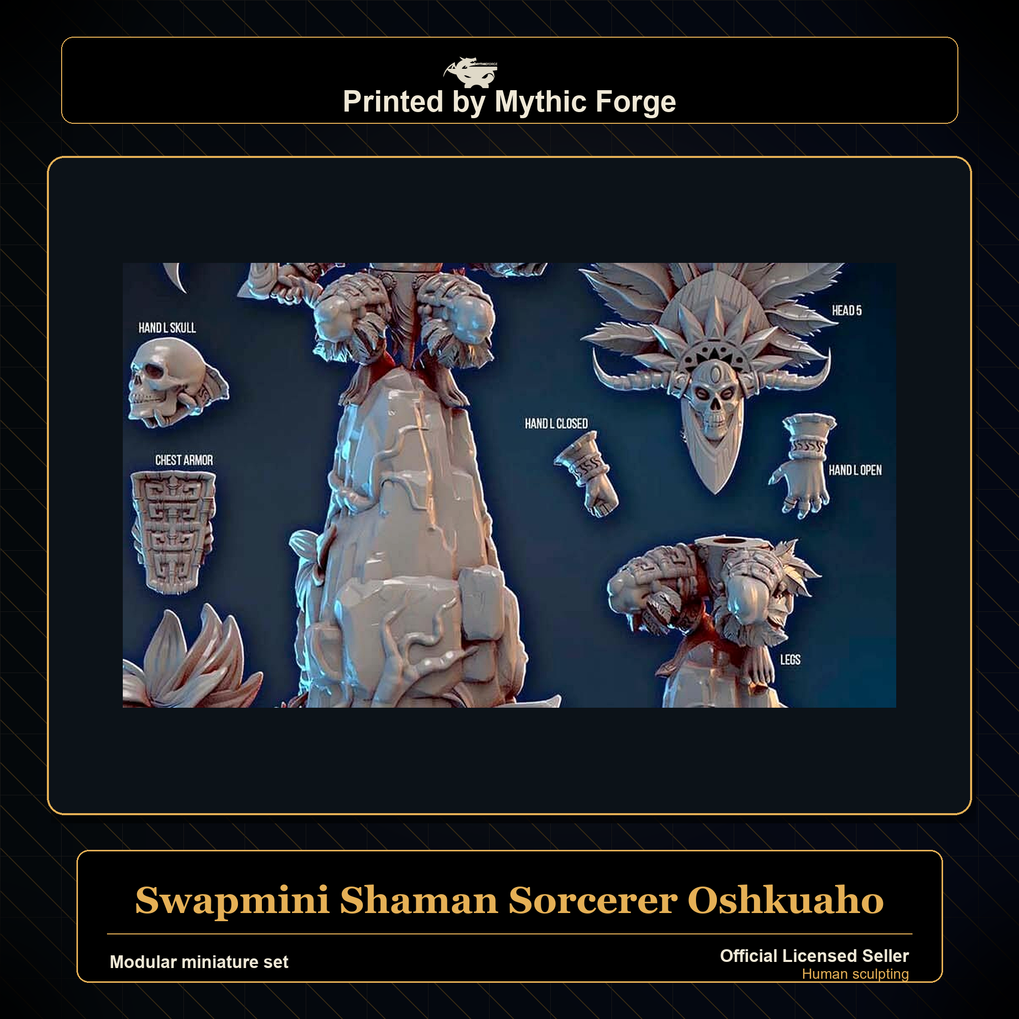 Modular RPG - Swapmini Shaman Sorcerer - Oshkuaho - Bundle modular miniature modular miniature set printed by Mythic Forge