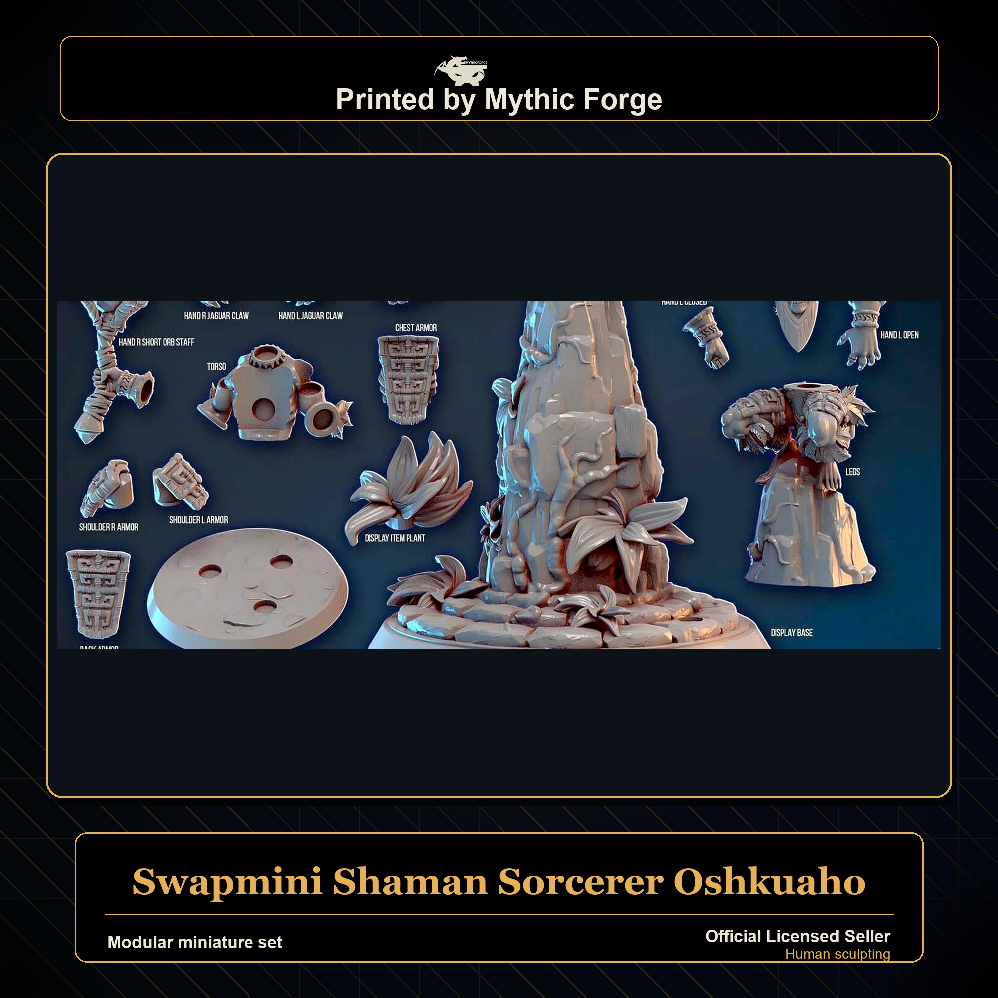 Modular RPG - Swapmini Shaman Sorcerer - Oshkuaho - Bundle modular miniature modular miniature set printed by Mythic Forge