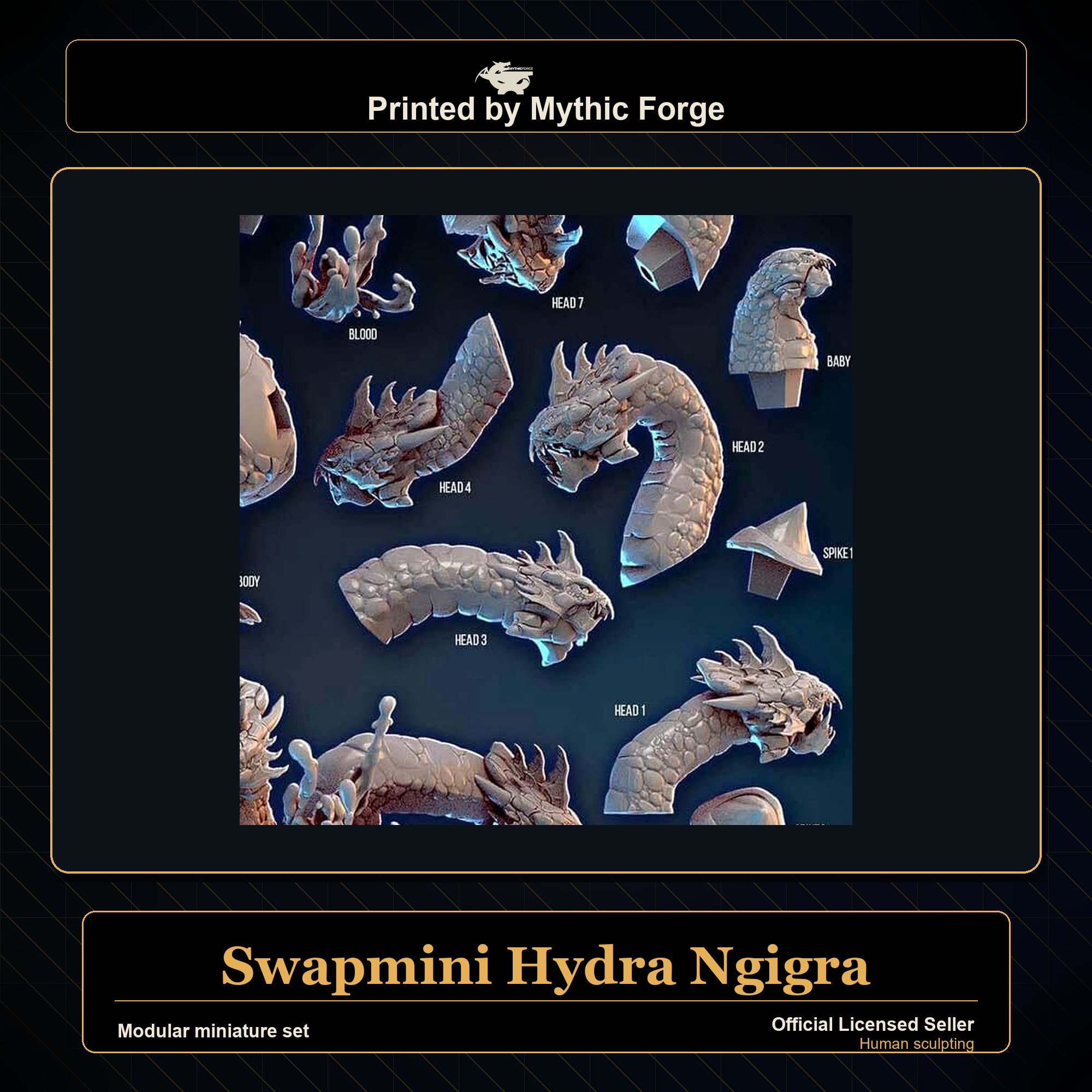 Modular RPG - Swapmini Hydra - Ngigra - Bundle modular miniature modular miniature set printed by Mythic Forge