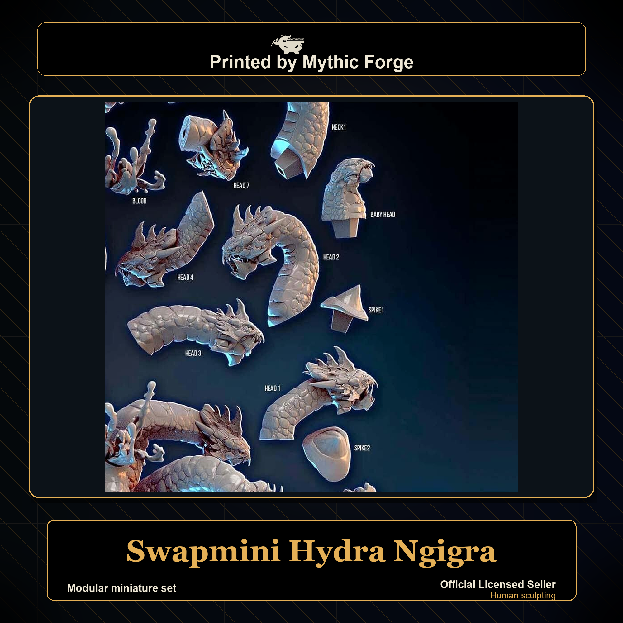 Modular RPG - Swapmini Hydra - Ngigra - Bundle modular miniature modular miniature set printed by Mythic Forge