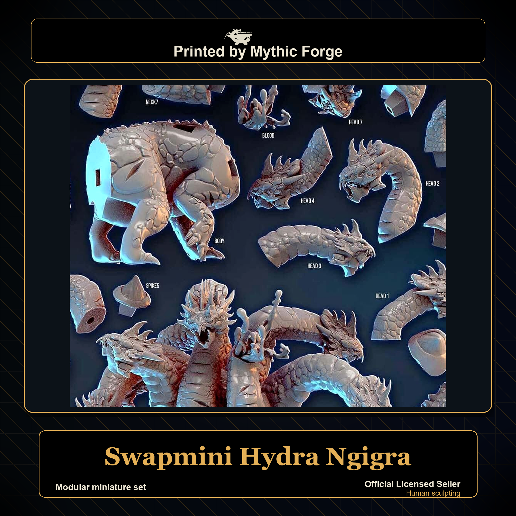 Modular RPG - Swapmini Hydra - Ngigra - Bundle modular miniature modular miniature set printed by Mythic Forge