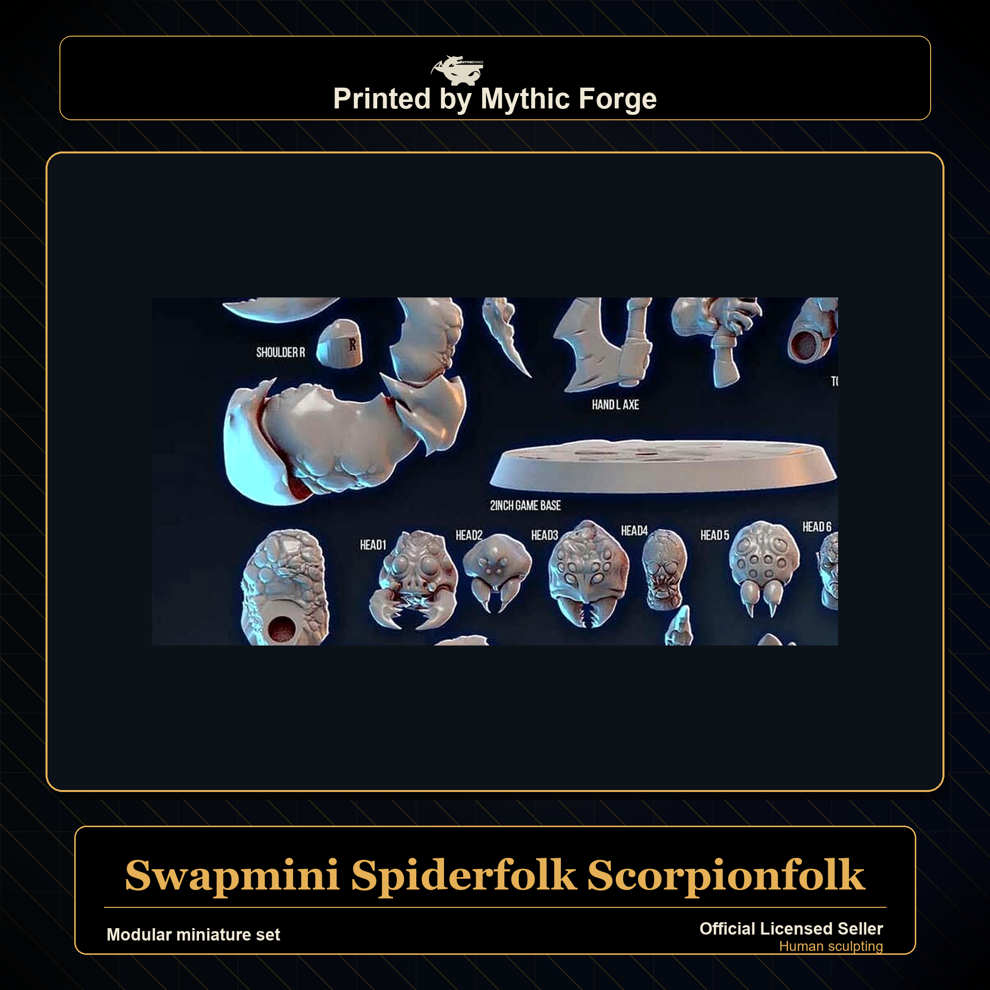 Modular RPG - Swapmini Spiderfolk Scorpionfolk - Bundle modular miniature modular miniature set printed by Mythic Forge