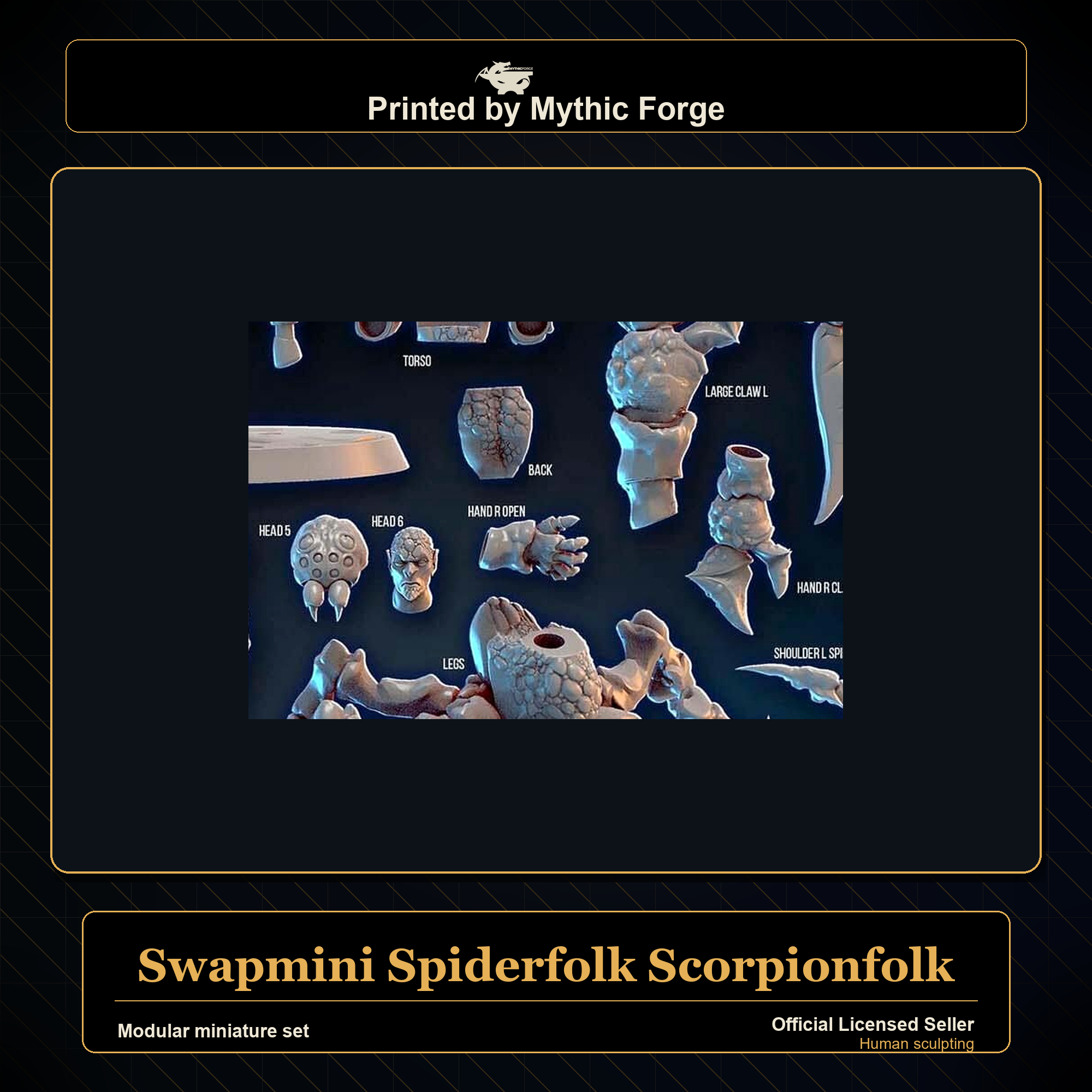Modular RPG - Swapmini Spiderfolk Scorpionfolk - Bundle modular miniature modular miniature set printed by Mythic Forge