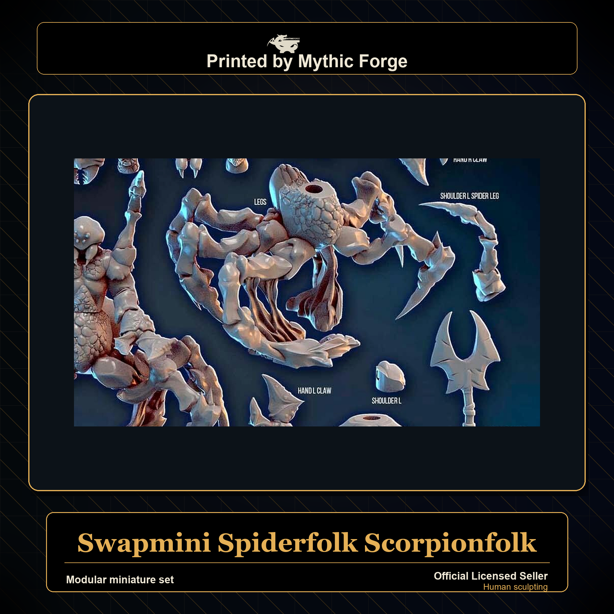 Modular RPG - Swapmini Spiderfolk Scorpionfolk - Bundle modular miniature modular miniature set printed by Mythic Forge