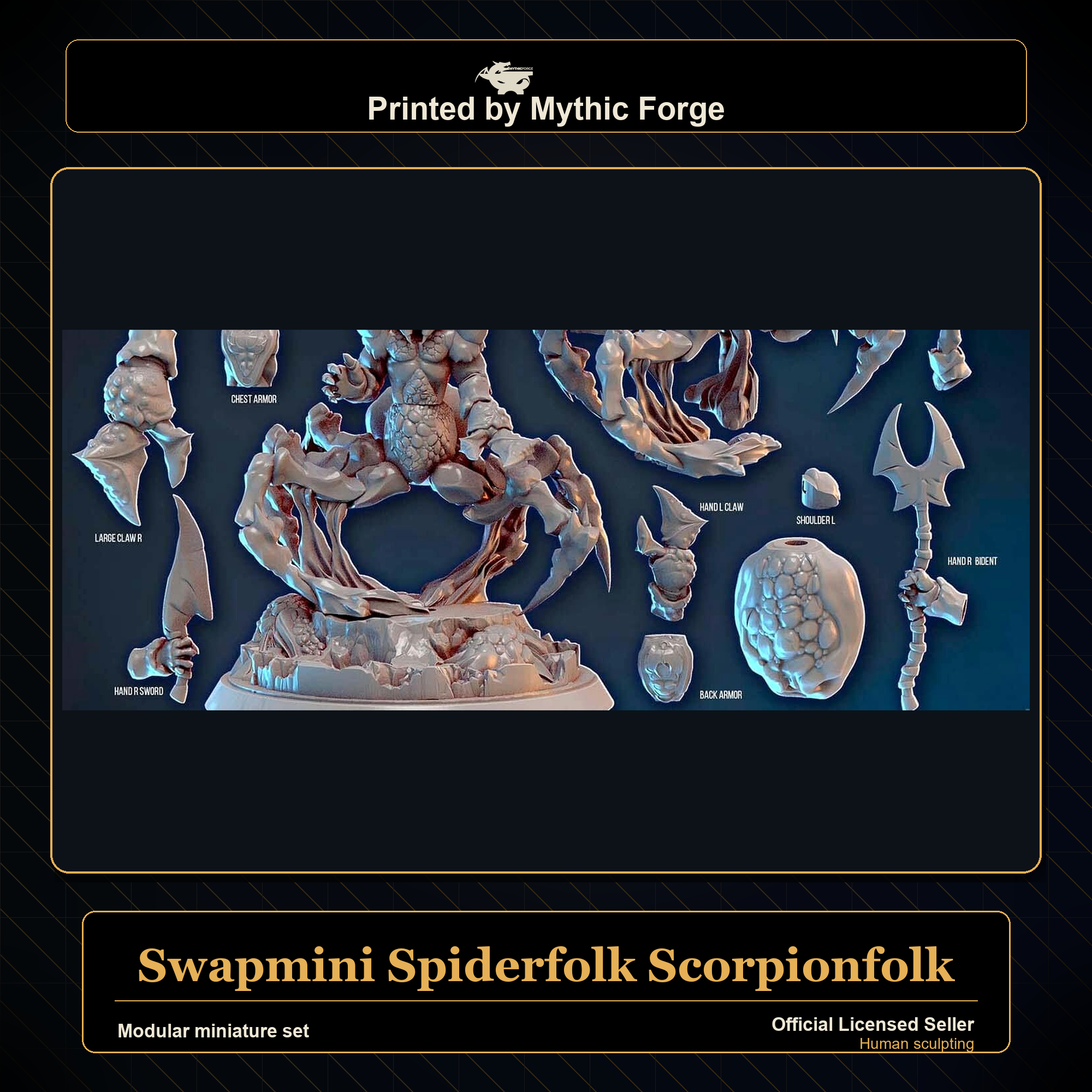 Modular RPG - Swapmini Spiderfolk Scorpionfolk - Bundle modular miniature modular miniature set printed by Mythic Forge