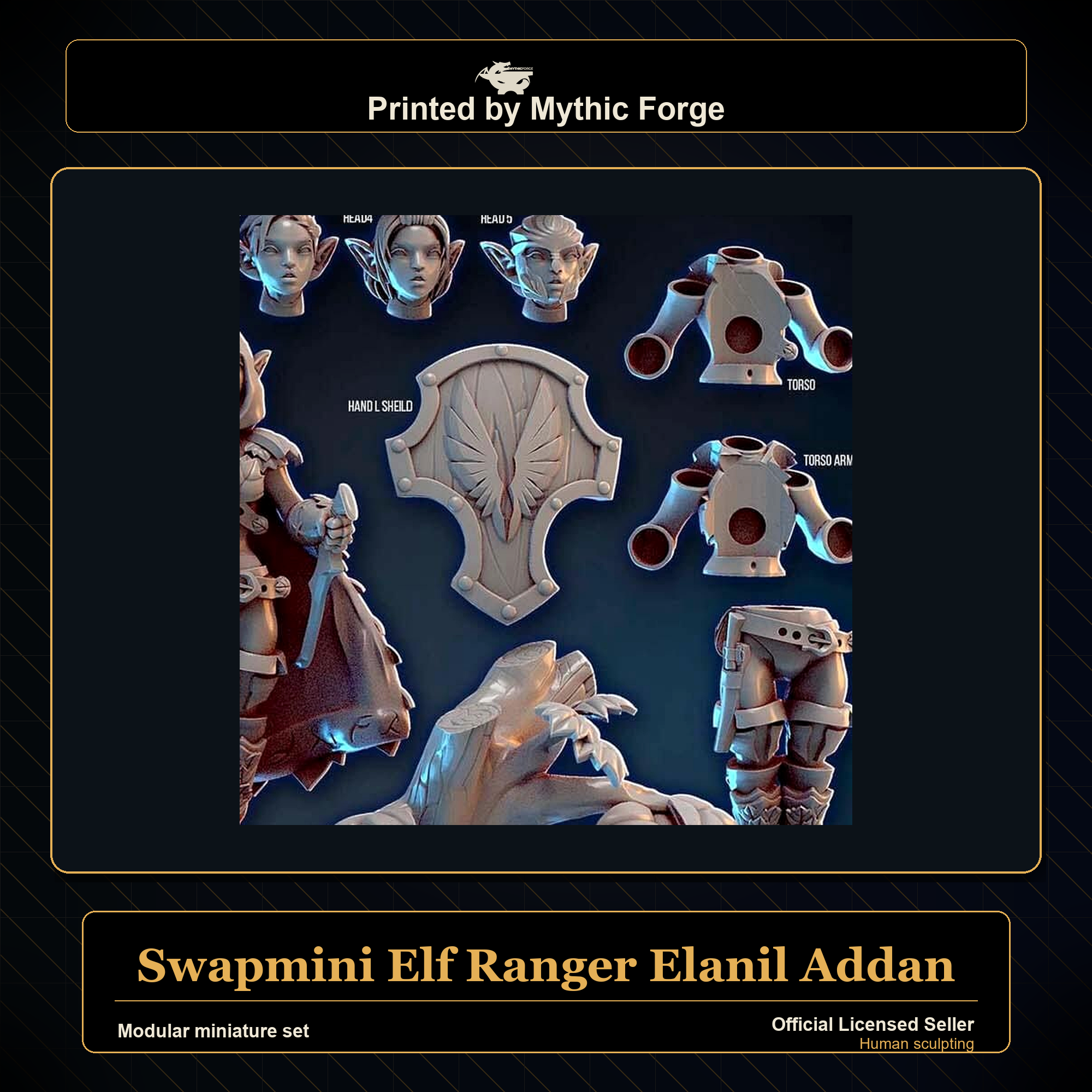 Modular RPG - Swapmini Elf Ranger - Elanil Addan - Bundle modular miniature modular miniature set printed by Mythic Forge
