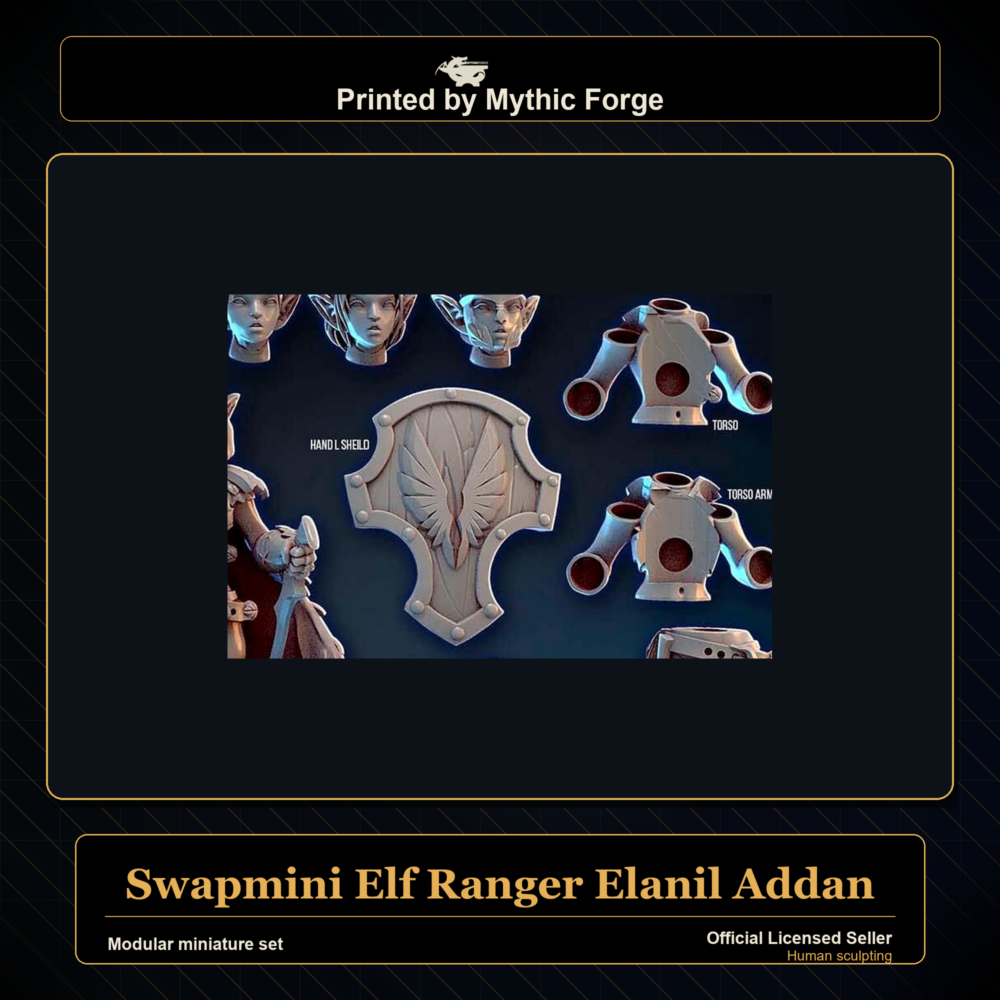 Modular RPG - Swapmini Elf Ranger - Elanil Addan - Bundle modular miniature modular miniature set printed by Mythic Forge
