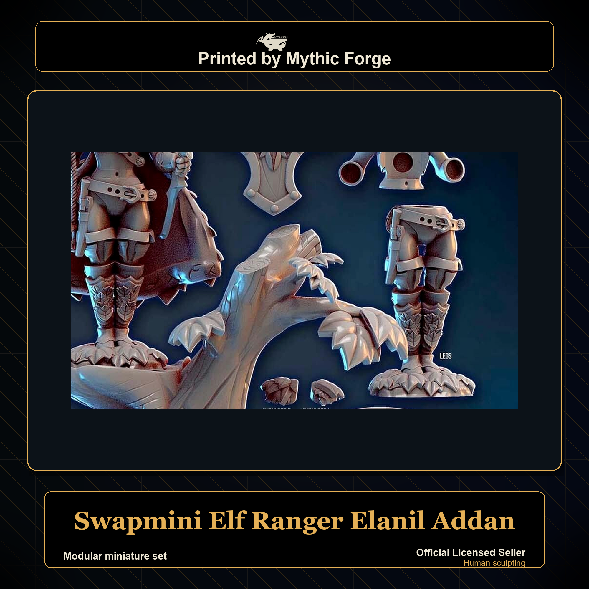 Modular RPG - Swapmini Elf Ranger - Elanil Addan - Bundle modular miniature modular miniature set printed by Mythic Forge