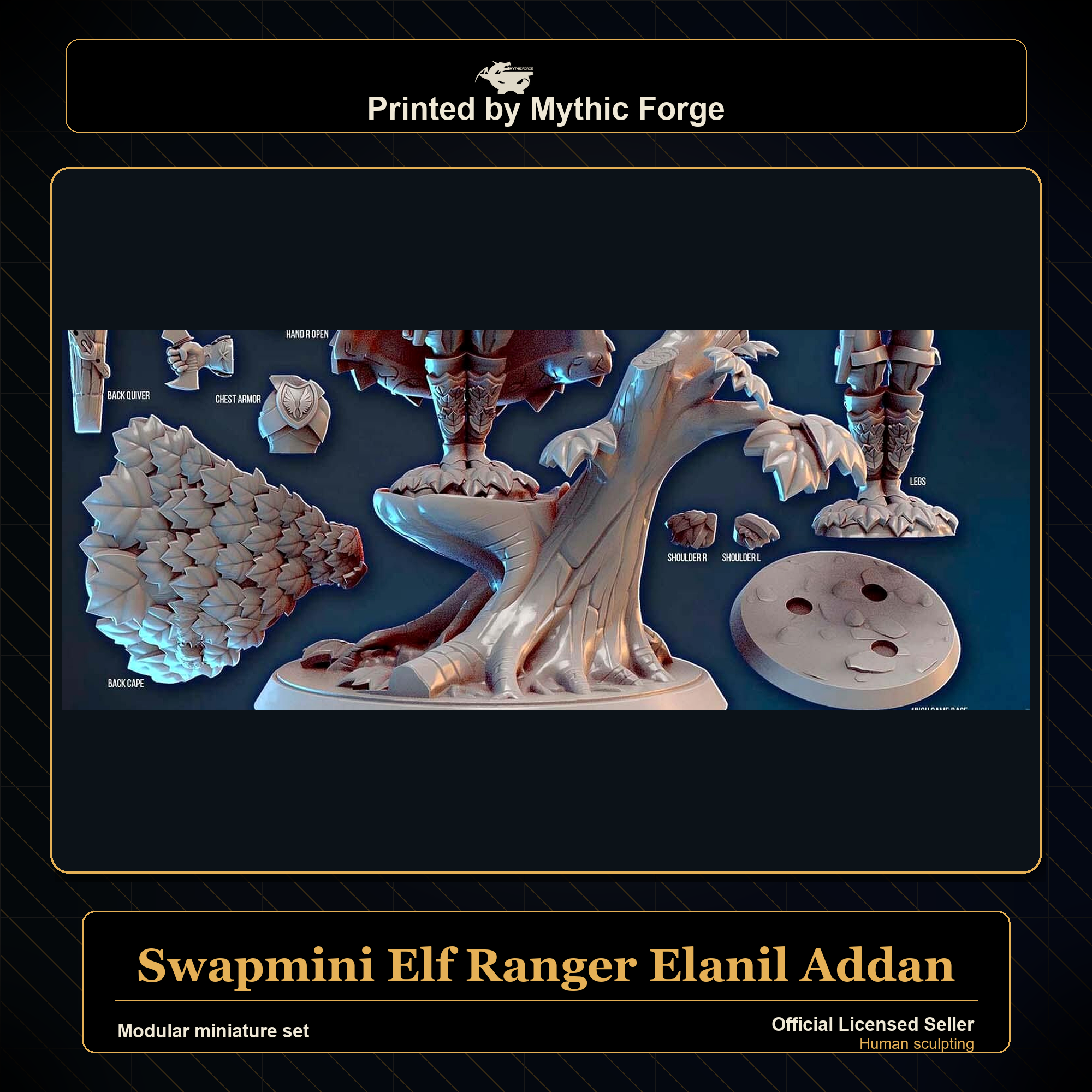 Modular RPG - Swapmini Elf Ranger - Elanil Addan - Bundle modular miniature modular miniature set printed by Mythic Forge