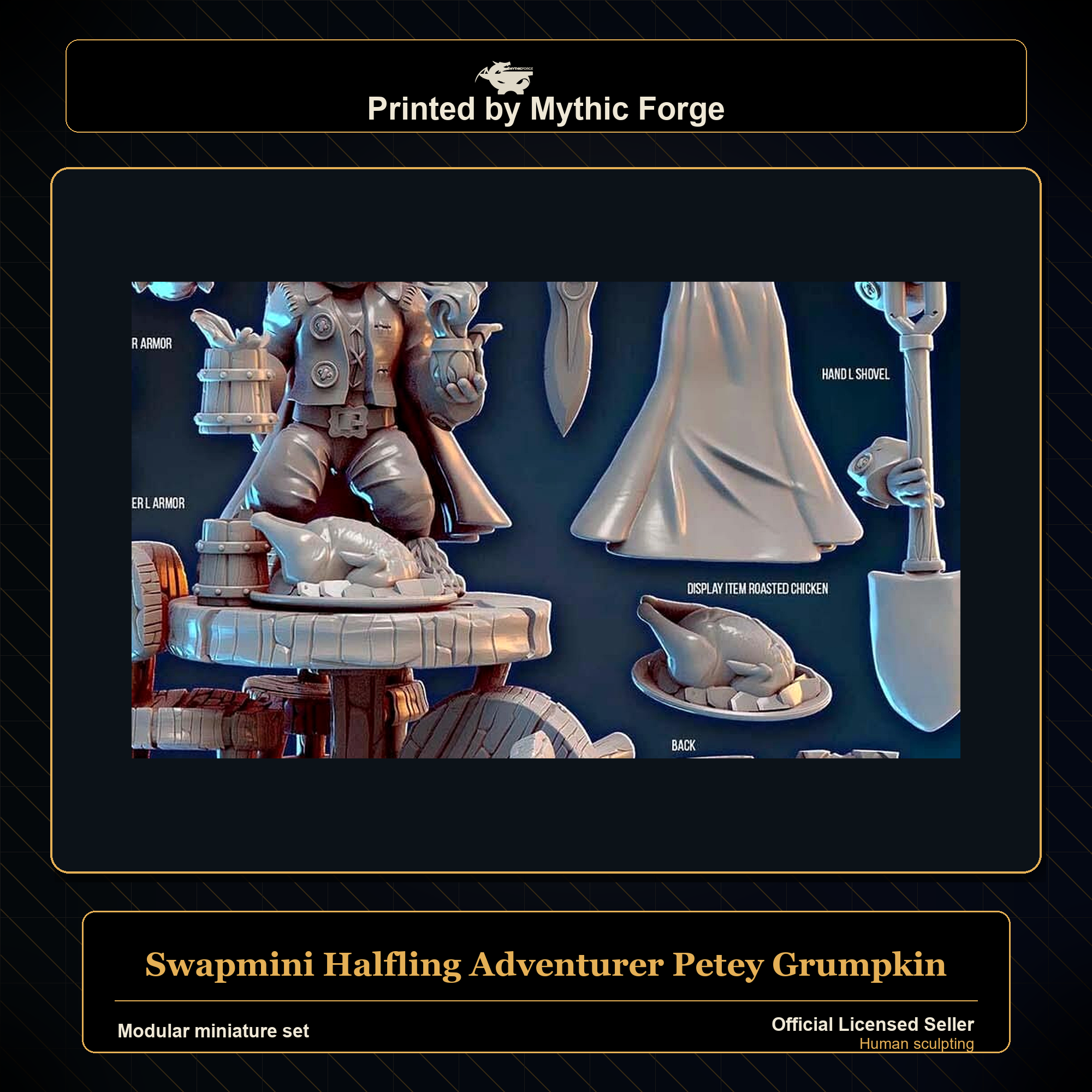 Modular RPG - Swapmini Halfling Adventurer - Petey Grumpkin - Bundle modular miniature modular miniature set printed by Mythic Forge