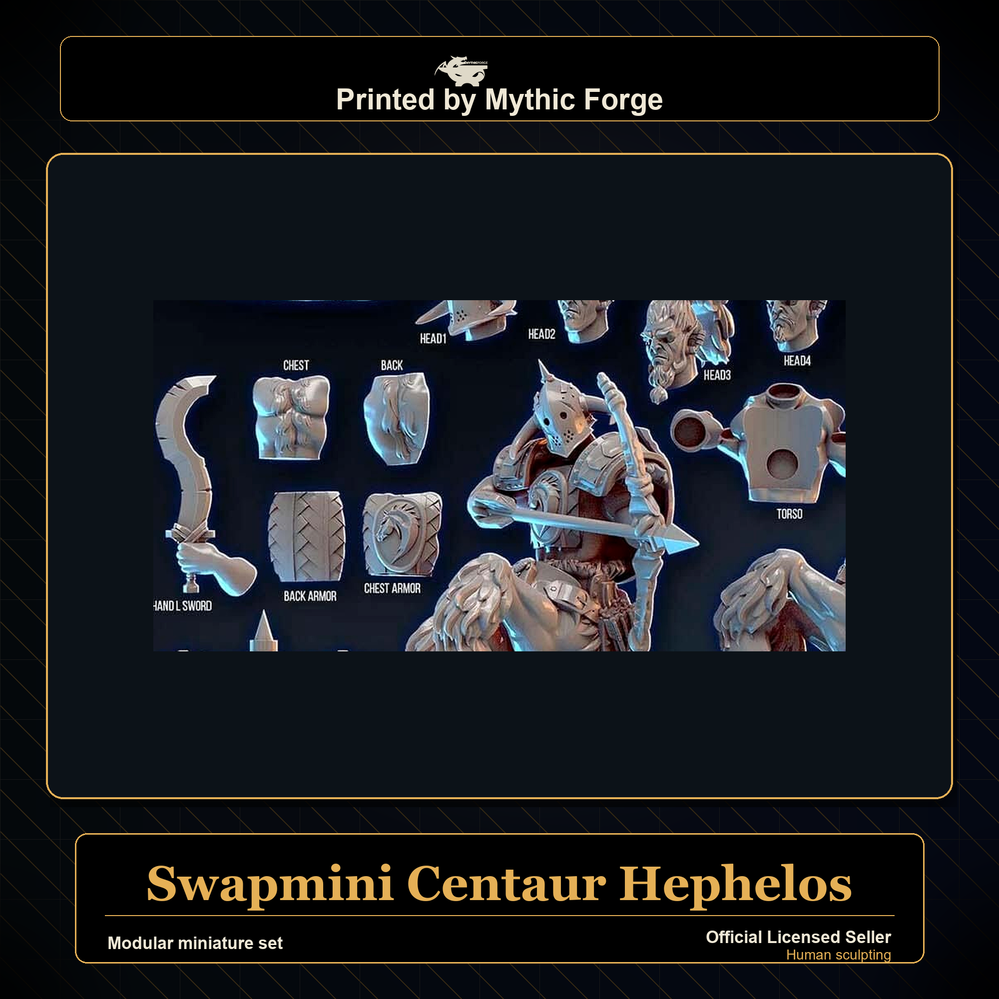 Modular RPG - Swapmini Centaur - Hephelos - Bundle modular miniature modular miniature set printed by Mythic Forge