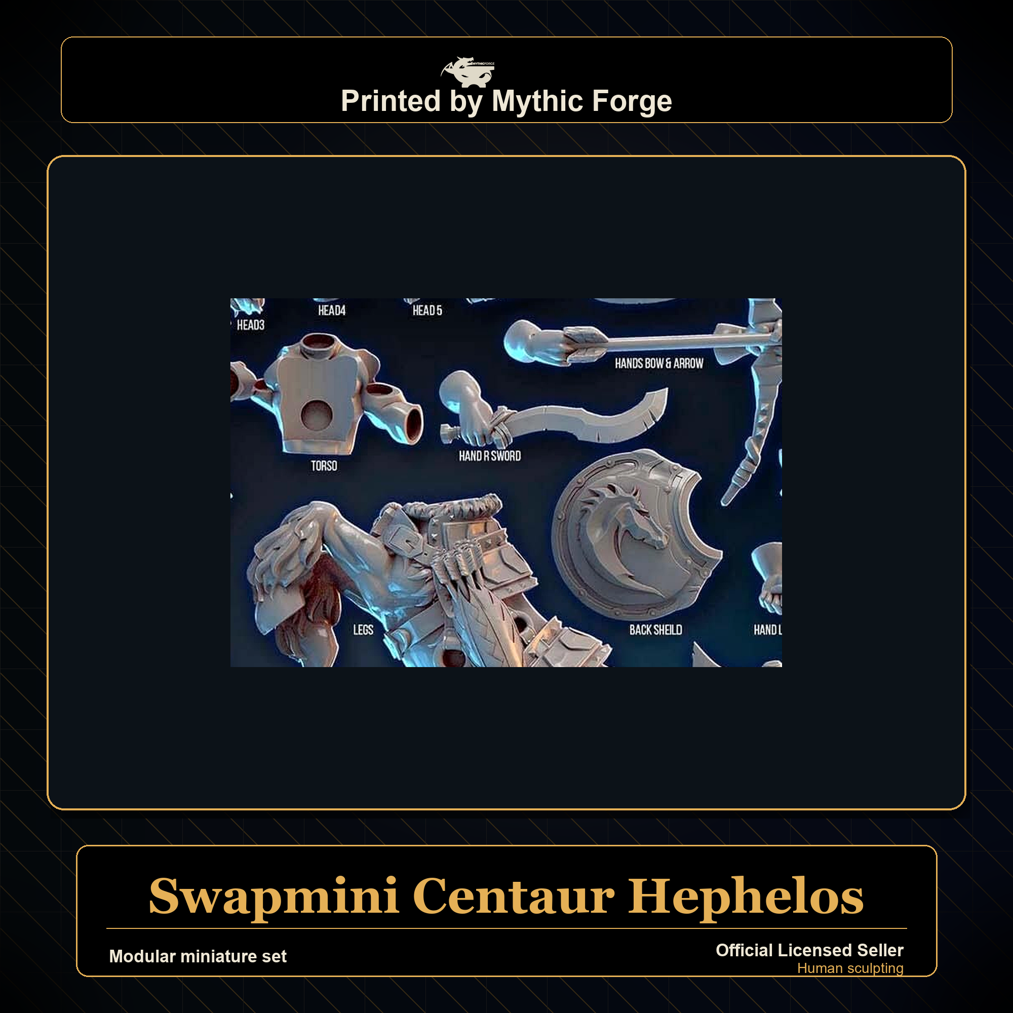 Modular RPG - Swapmini Centaur - Hephelos - Bundle modular miniature modular miniature set printed by Mythic Forge