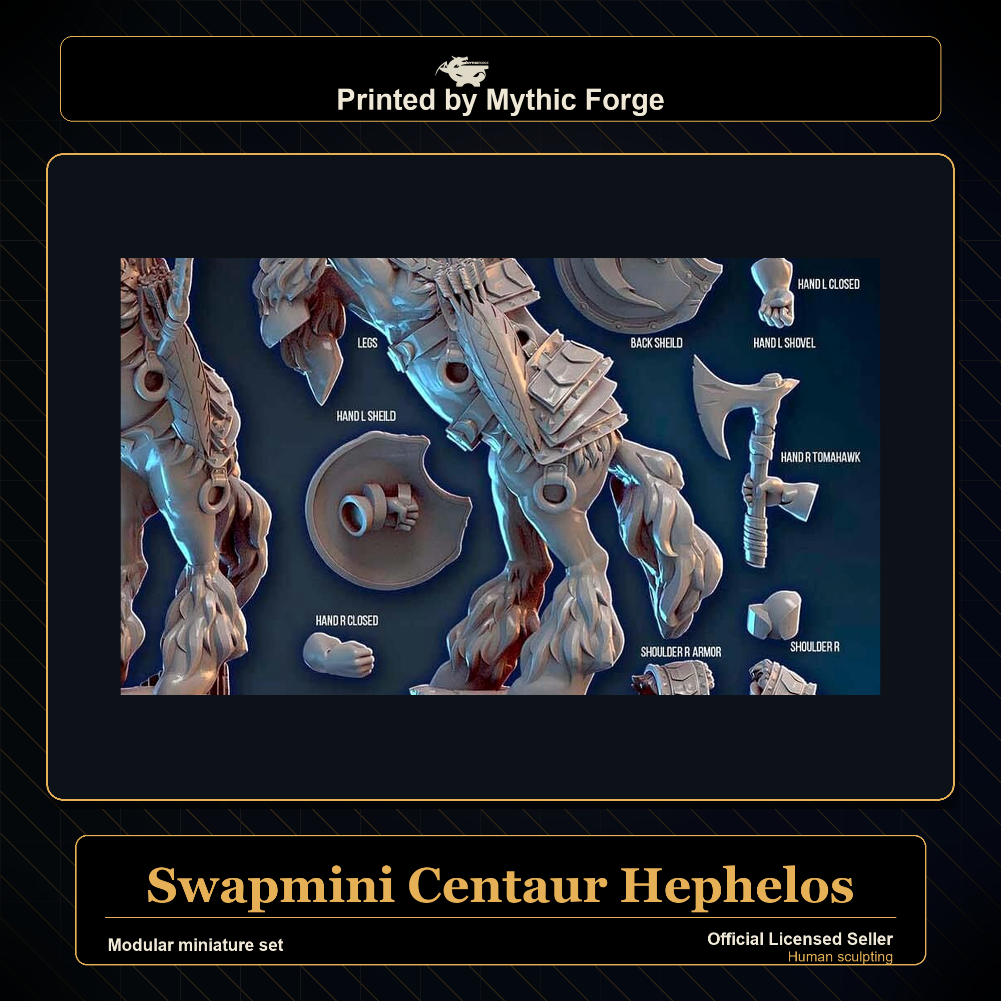 Modular RPG - Swapmini Centaur - Hephelos - Bundle modular miniature modular miniature set printed by Mythic Forge