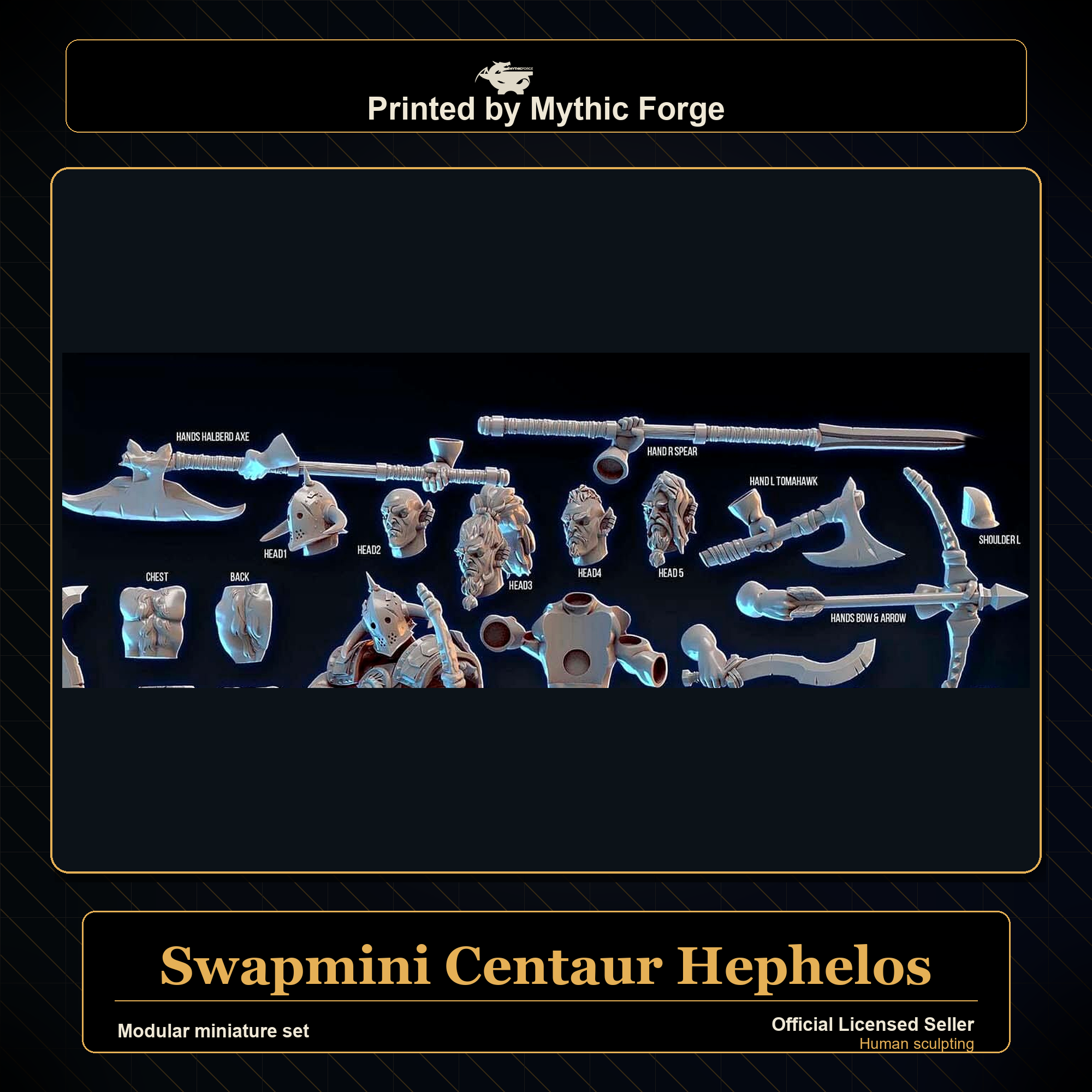 Modular RPG - Swapmini Centaur - Hephelos - Bundle modular miniature modular miniature set printed by Mythic Forge