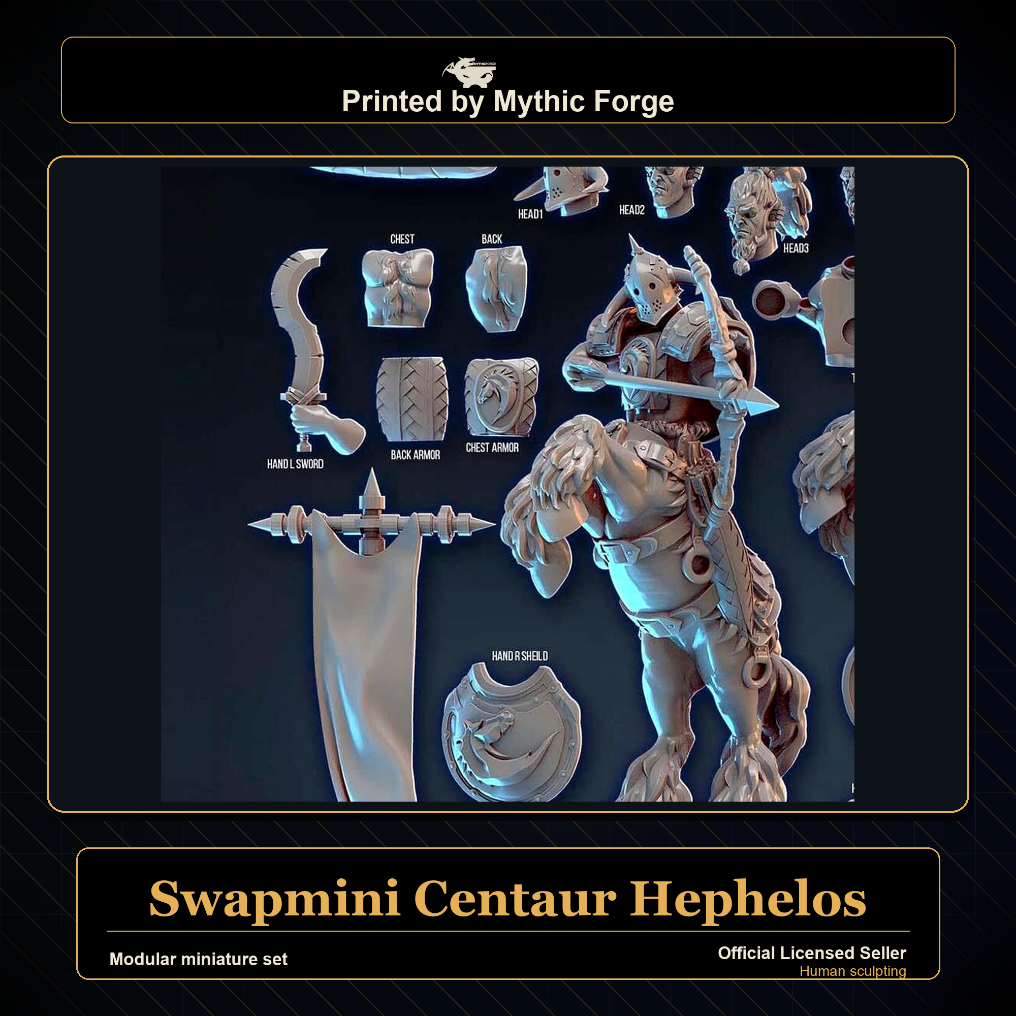 Modular RPG - Swapmini Centaur - Hephelos - Bundle modular miniature modular miniature set printed by Mythic Forge
