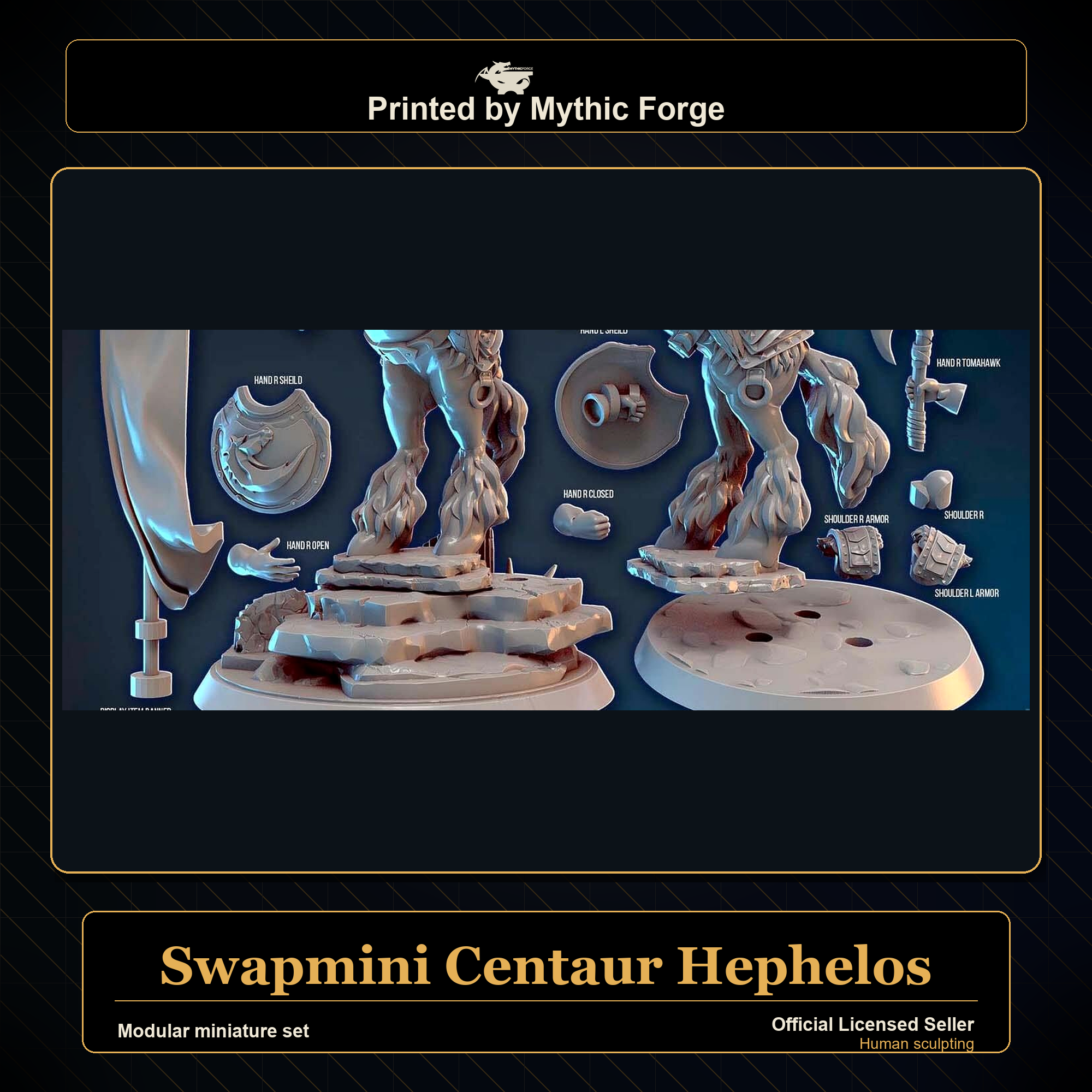 Modular RPG - Swapmini Centaur - Hephelos - Bundle modular miniature modular miniature set printed by Mythic Forge