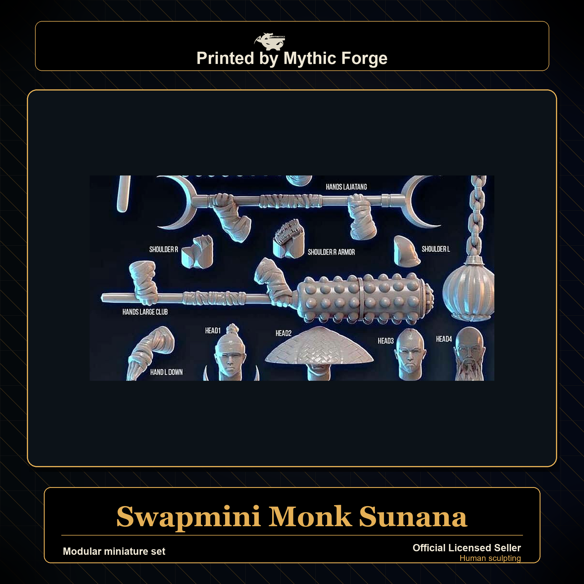 Modular RPG - Swapmini Monk - Sunana - Bundle modular miniature modular miniature set printed by Mythic Forge