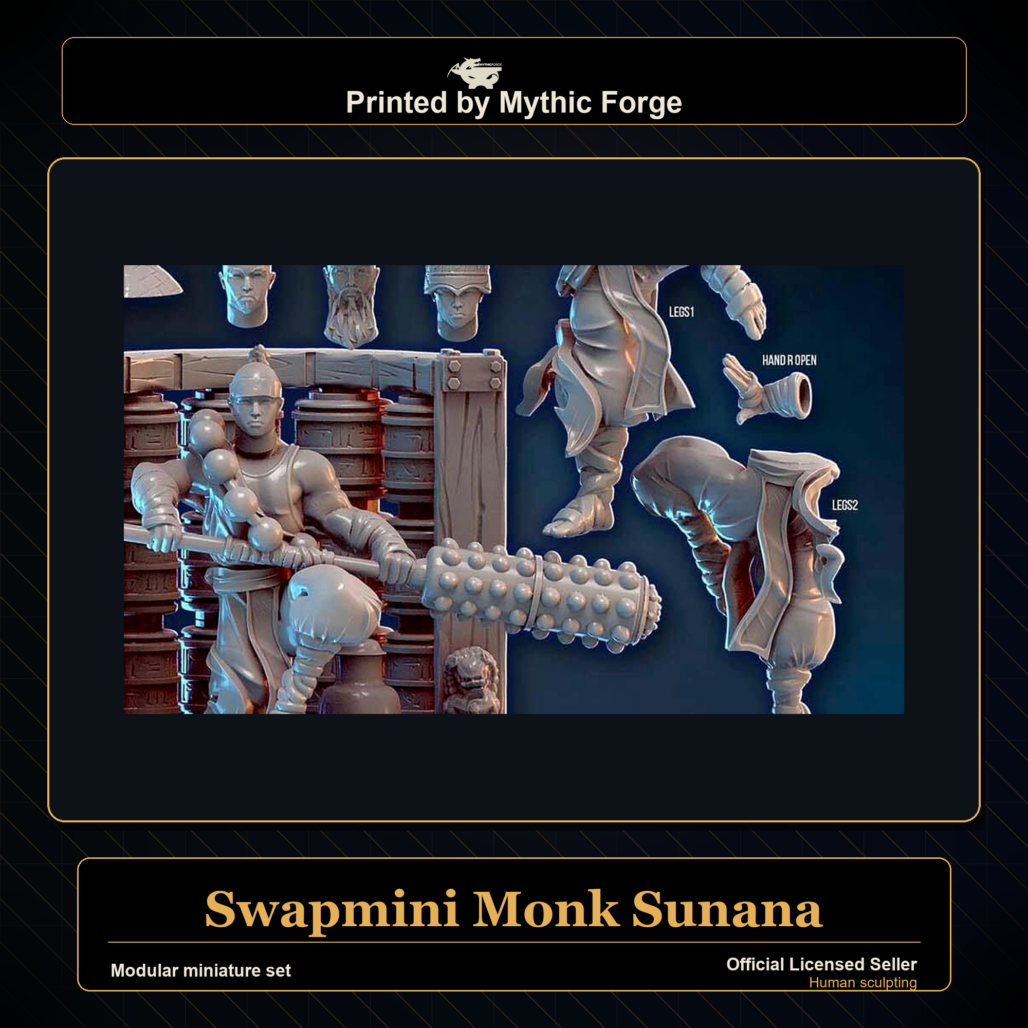 Modular RPG - Swapmini Monk - Sunana - Bundle modular miniature modular miniature set printed by Mythic Forge