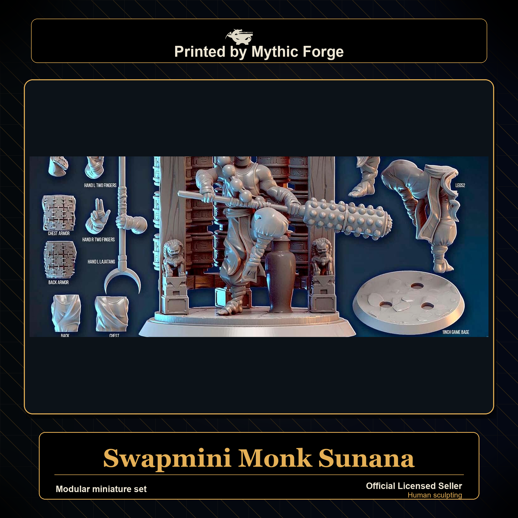 Modular RPG - Swapmini Monk - Sunana - Bundle modular miniature modular miniature set printed by Mythic Forge
