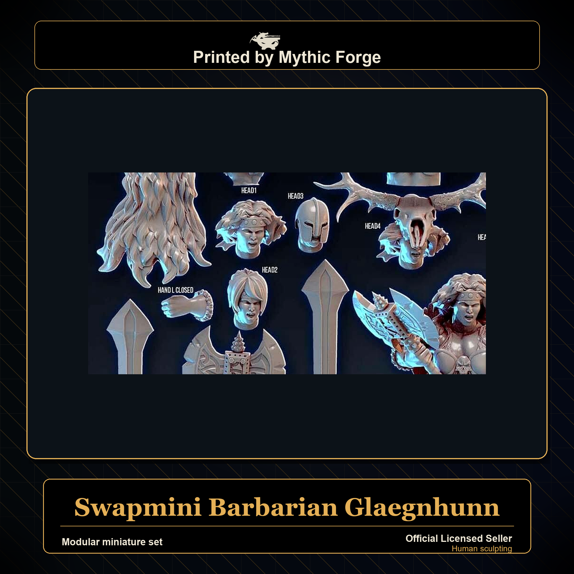 Modular RPG - Swapmini Barbarian - Glaegnhunn - Bundle modular miniature modular miniature set printed by Mythic Forge