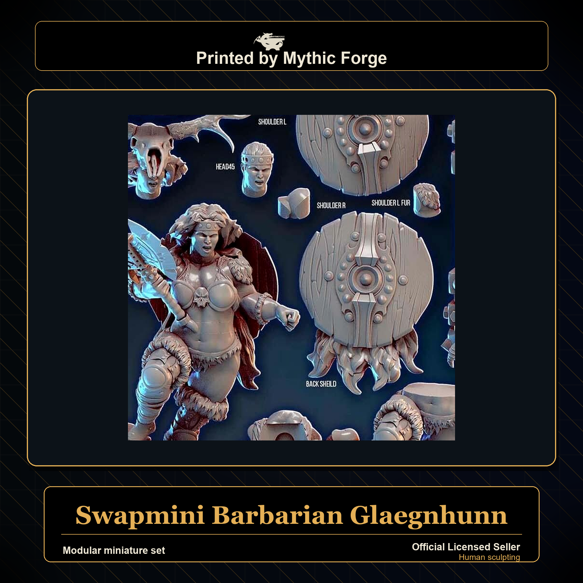 Modular RPG - Swapmini Barbarian - Glaegnhunn - Bundle modular miniature modular miniature set printed by Mythic Forge