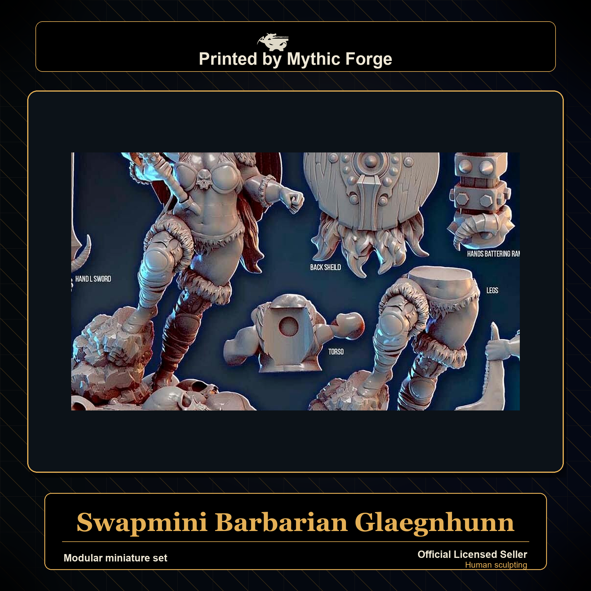 Modular RPG - Swapmini Barbarian - Glaegnhunn - Bundle modular miniature modular miniature set printed by Mythic Forge