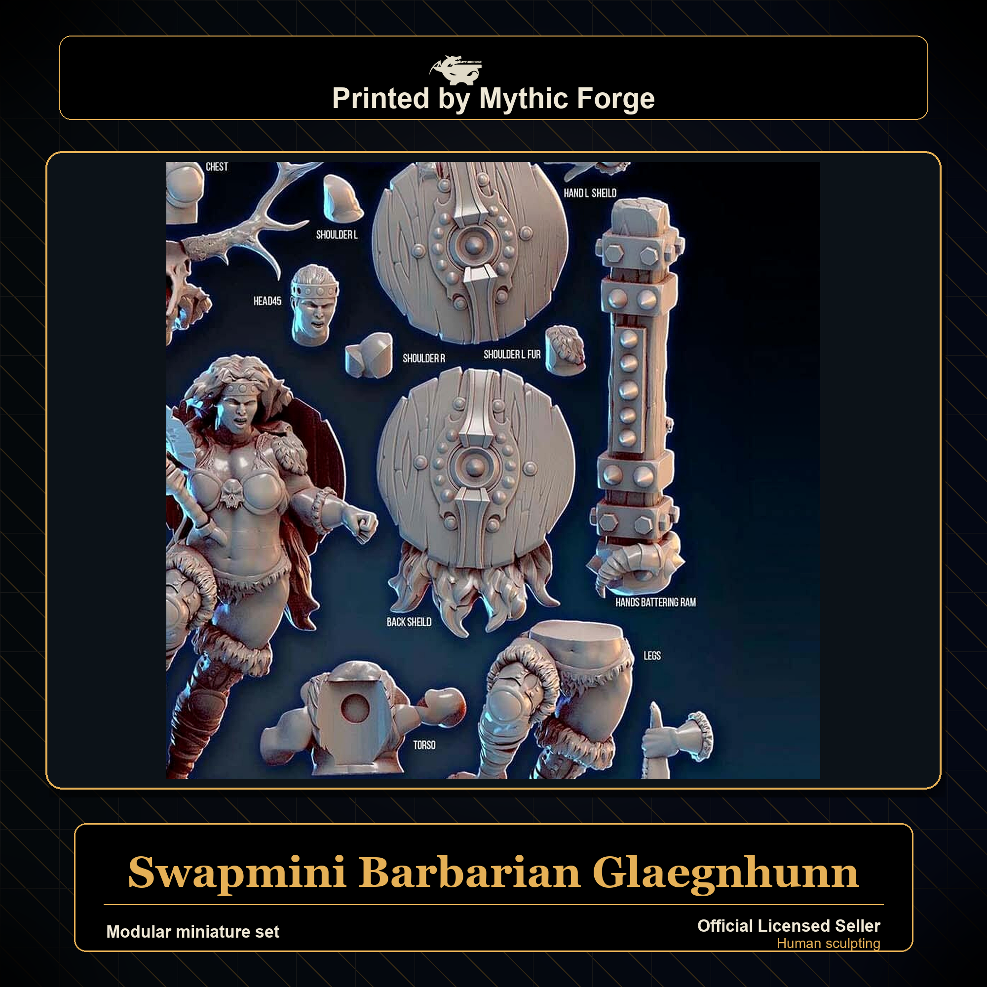 Modular RPG - Swapmini Barbarian - Glaegnhunn - Bundle modular miniature modular miniature set printed by Mythic Forge