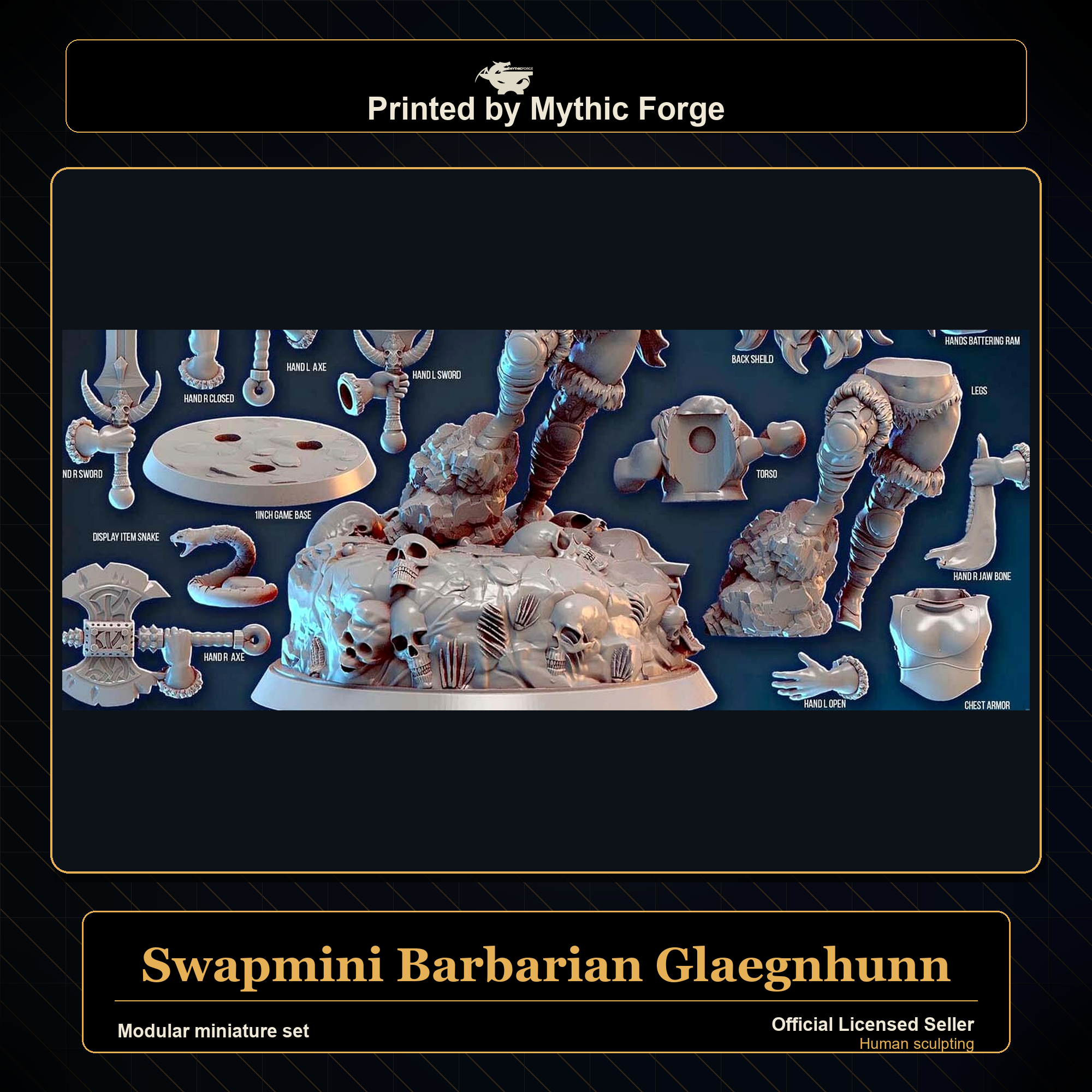 Modular RPG - Swapmini Barbarian - Glaegnhunn - Bundle modular miniature modular miniature set printed by Mythic Forge