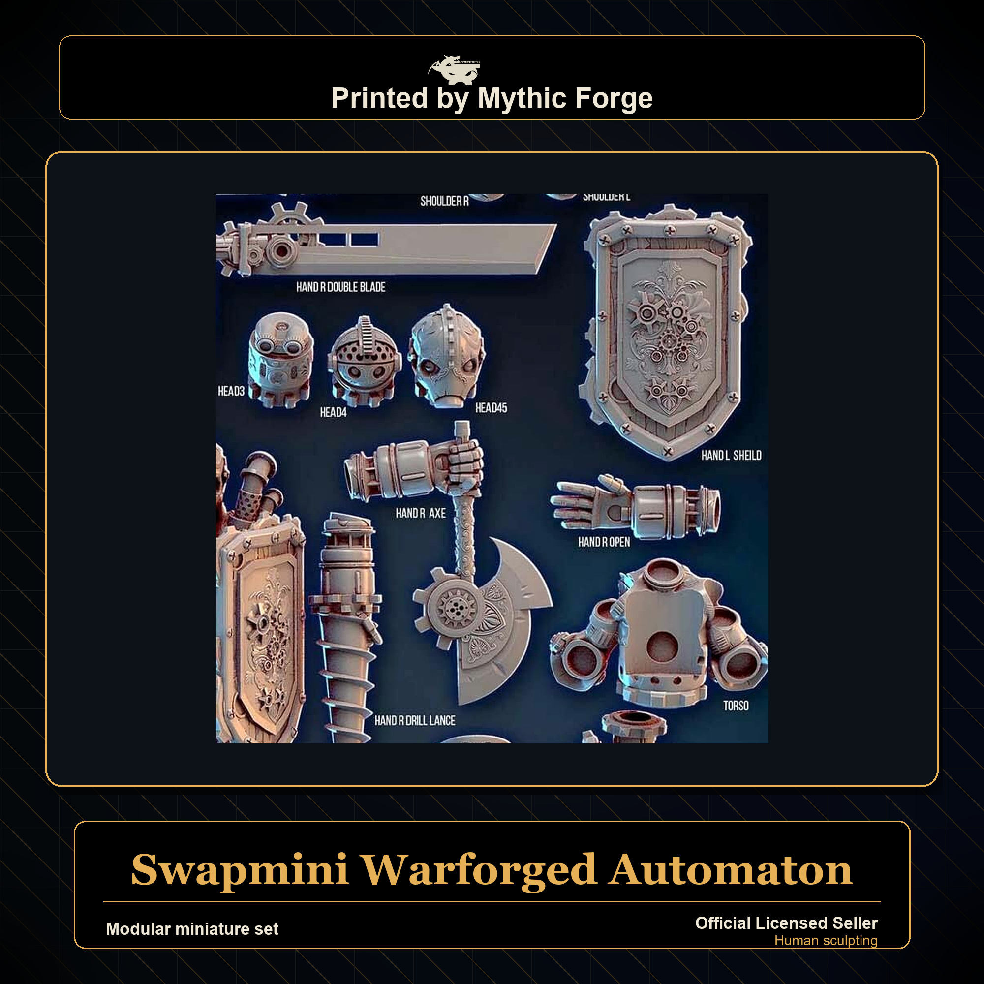 Modular RPG - Swapmini Warforged Automaton - Bundle modular miniature modular miniature set printed by Mythic Forge