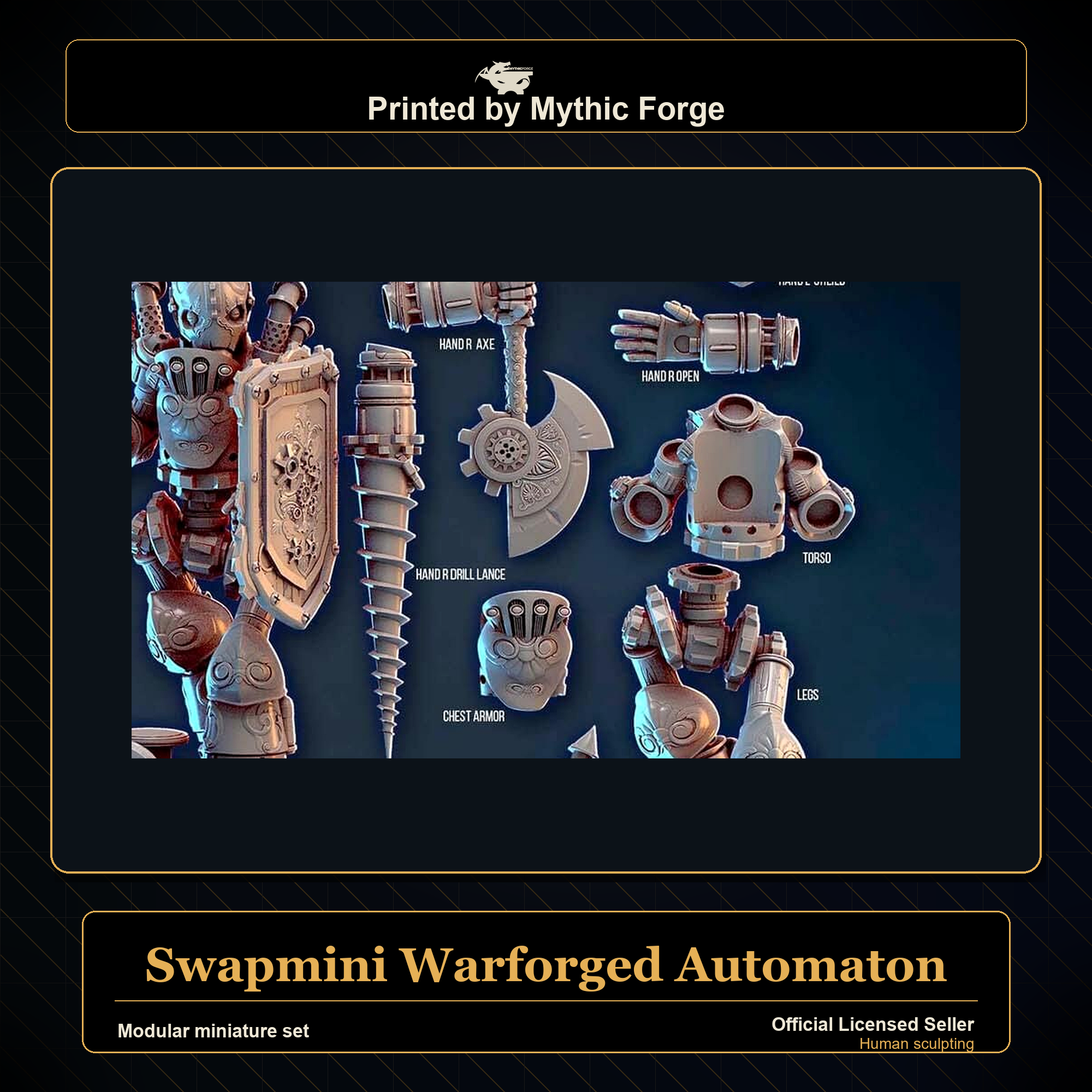 Modular RPG - Swapmini Warforged Automaton - Bundle modular miniature modular miniature set printed by Mythic Forge