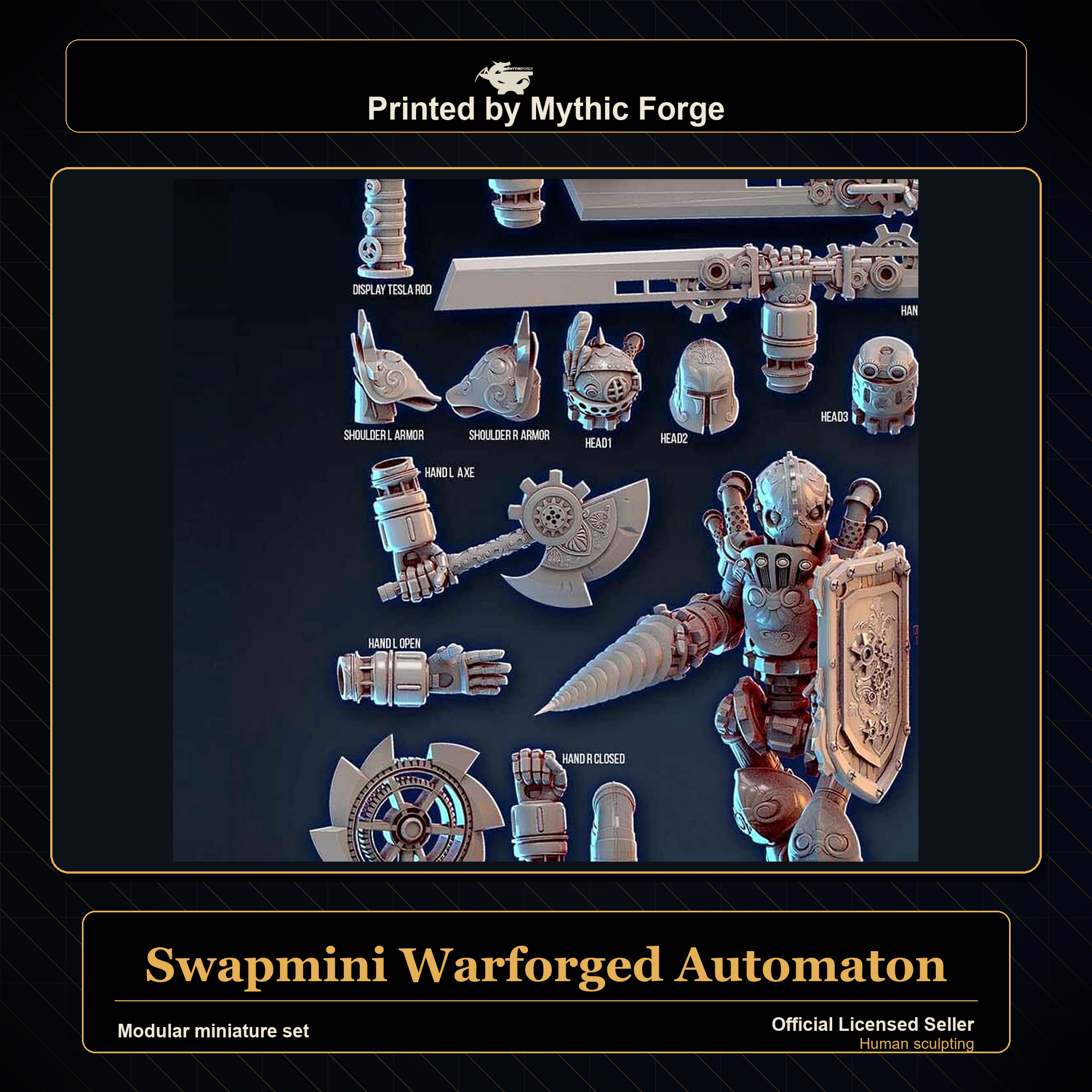 Modular RPG - Swapmini Warforged Automaton - Bundle modular miniature modular miniature set printed by Mythic Forge