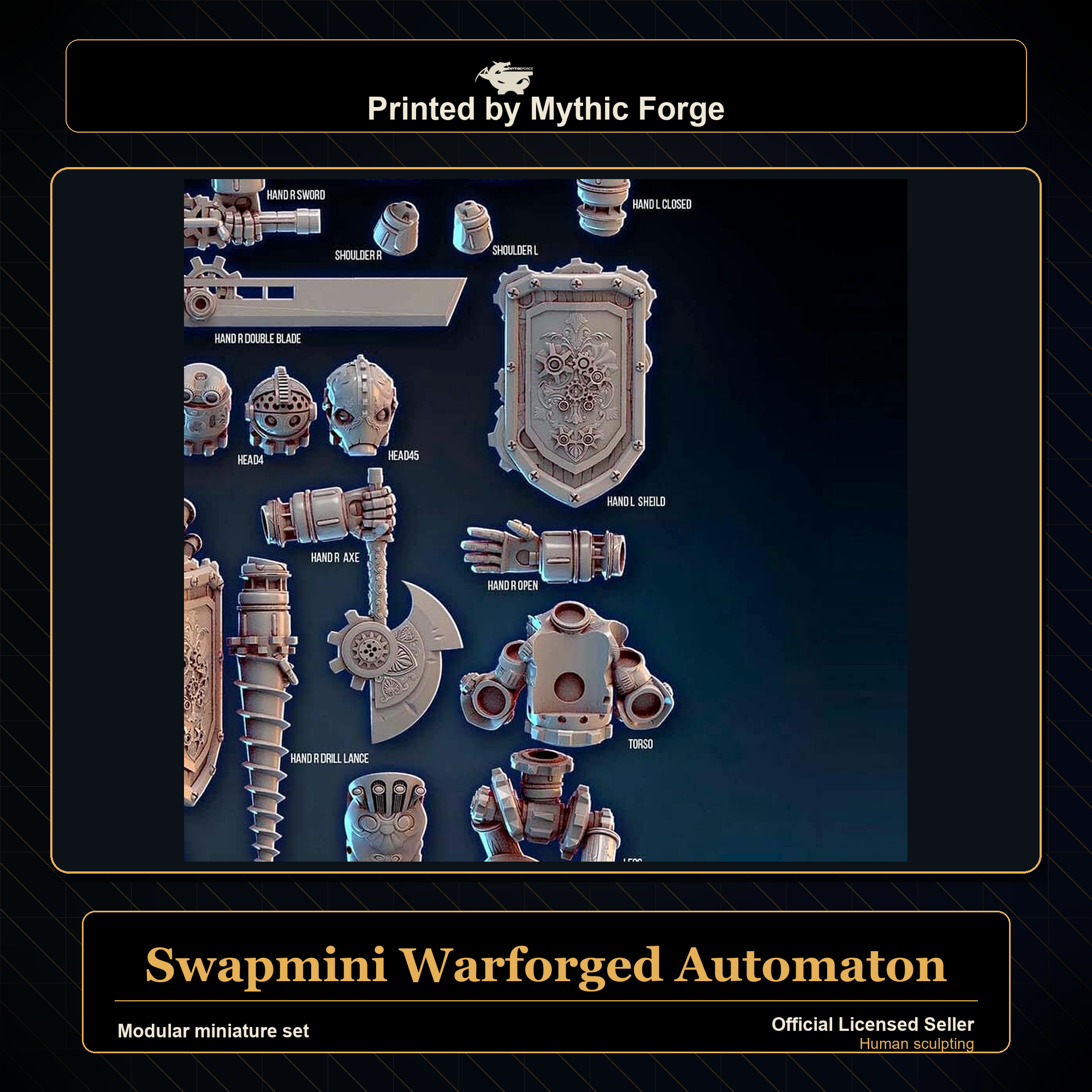 Modular RPG - Swapmini Warforged Automaton - Bundle modular miniature modular miniature set printed by Mythic Forge