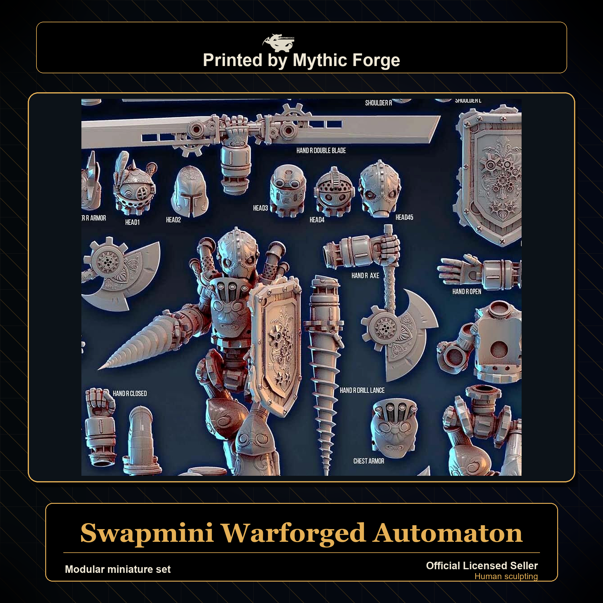 Modular RPG - Swapmini Warforged Automaton - Bundle modular miniature modular miniature set printed by Mythic Forge