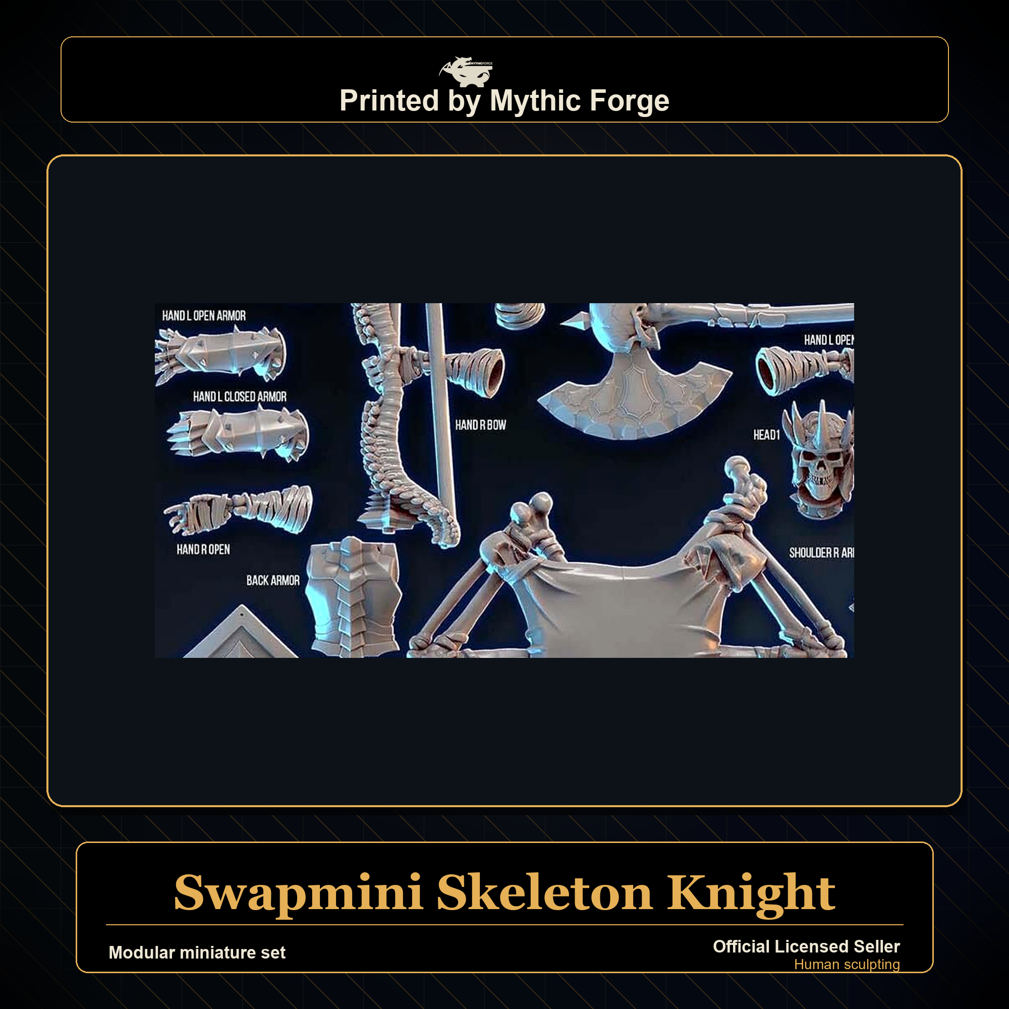 Modular RPG - Swapmini Skeleton Knight - Bundle modular miniature modular miniature set printed by Mythic Forge