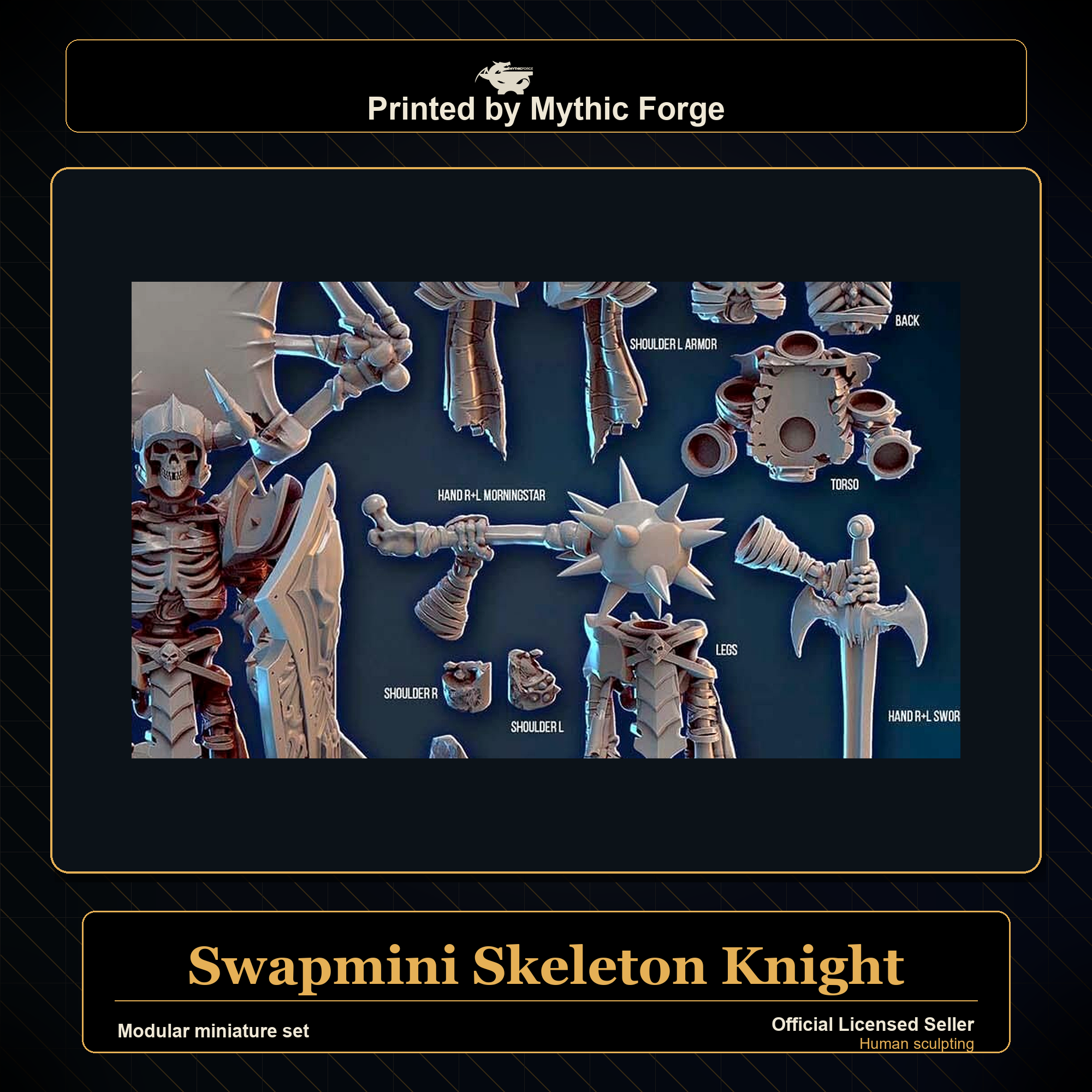Modular RPG - Swapmini Skeleton Knight - Bundle modular miniature modular miniature set printed by Mythic Forge