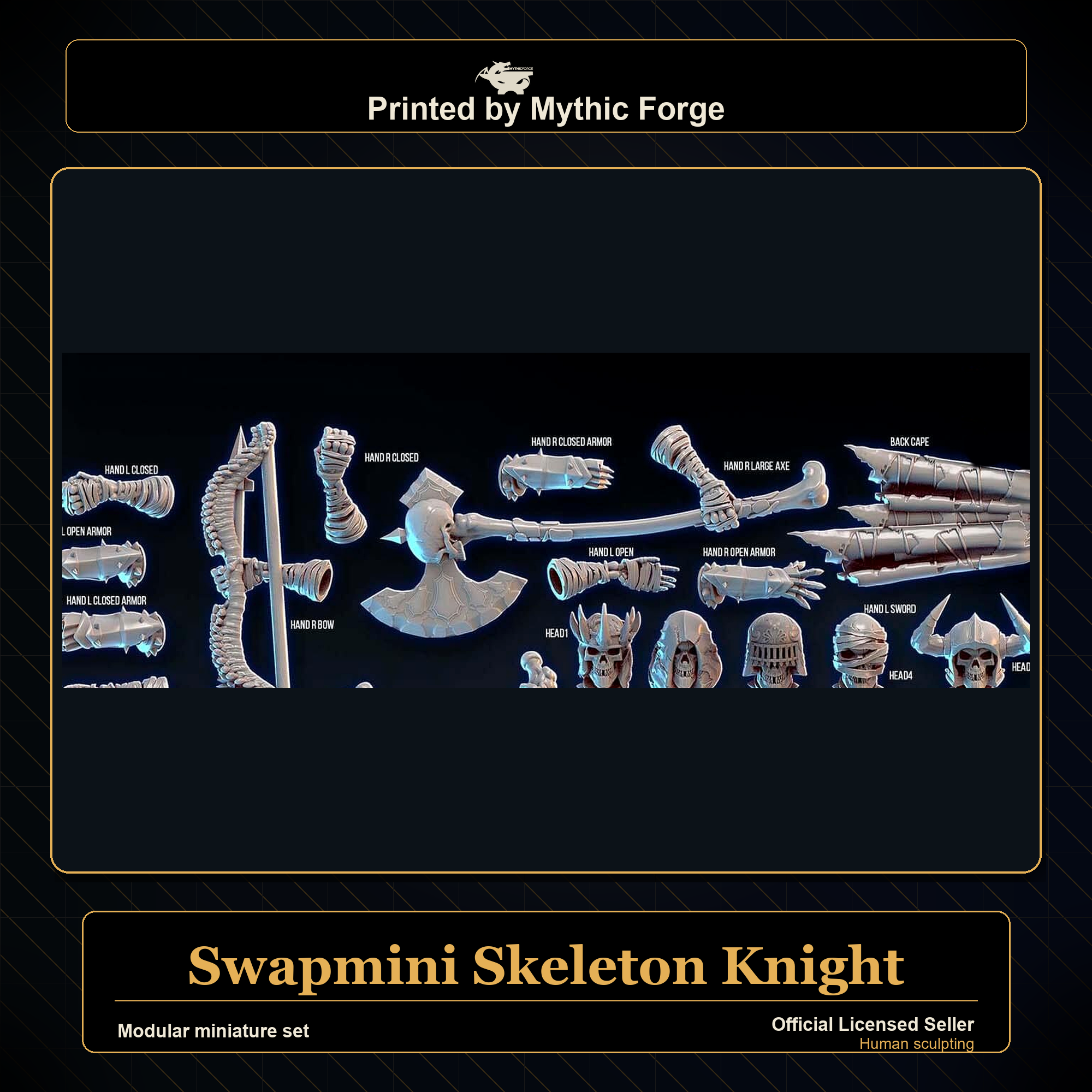 Modular RPG - Swapmini Skeleton Knight - Bundle modular miniature modular miniature set printed by Mythic Forge