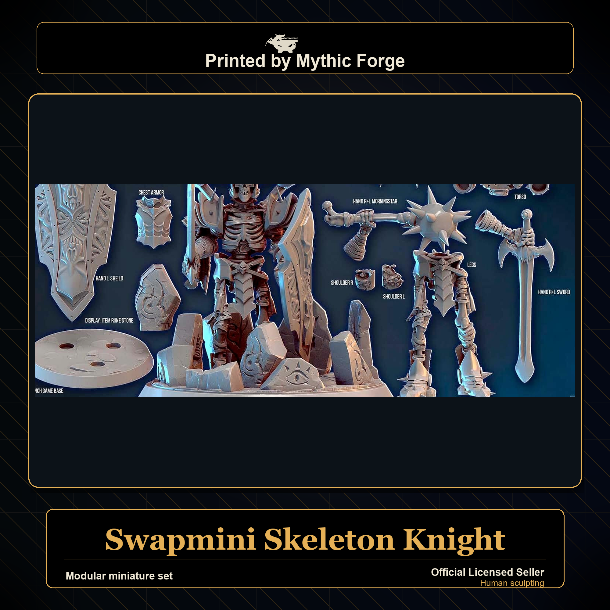 Modular RPG - Swapmini Skeleton Knight - Bundle modular miniature modular miniature set printed by Mythic Forge