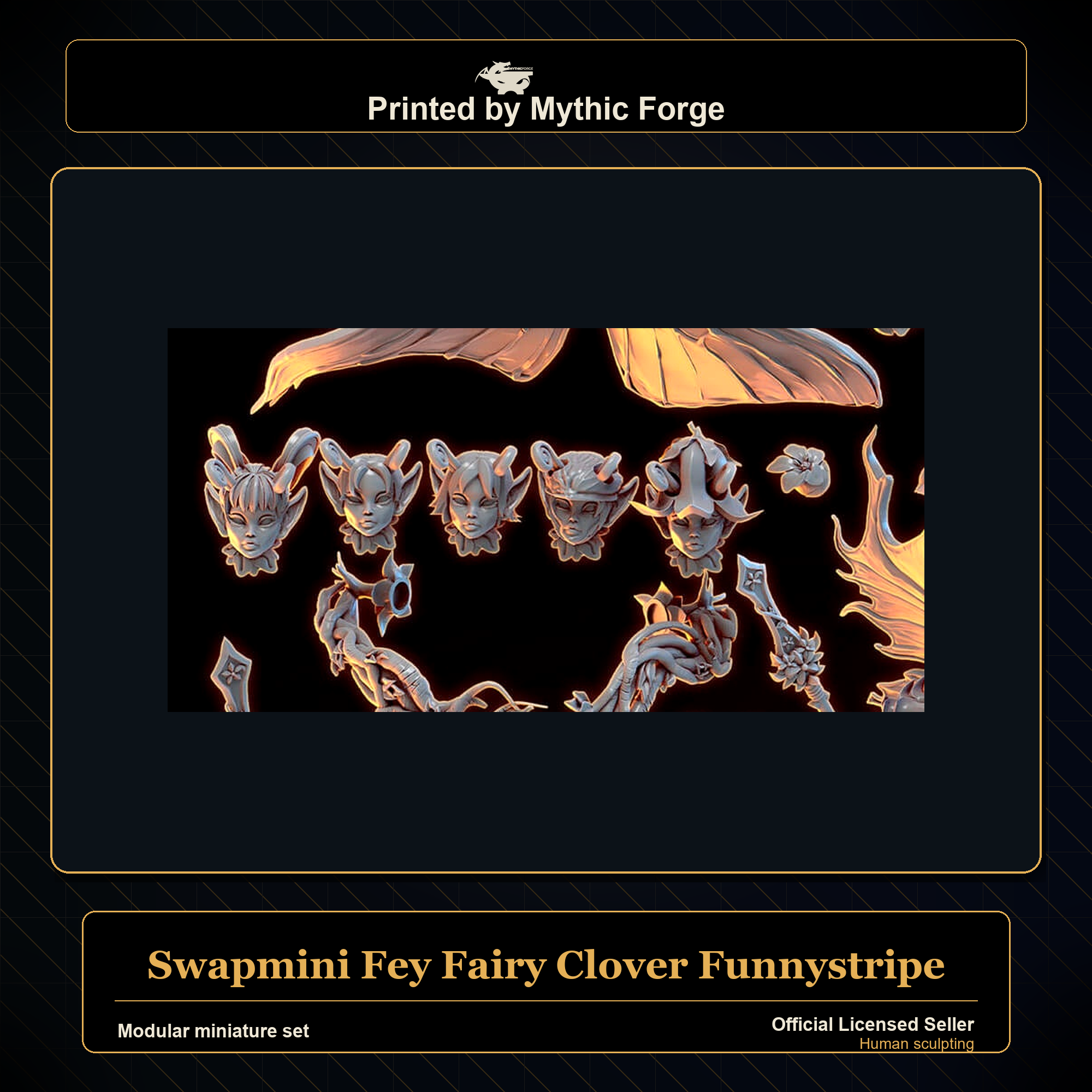 Modular RPG - Swapmini Fey Fairy - Clover Funnystripe - Bundle modular miniature modular miniature set printed by Mythic Forge