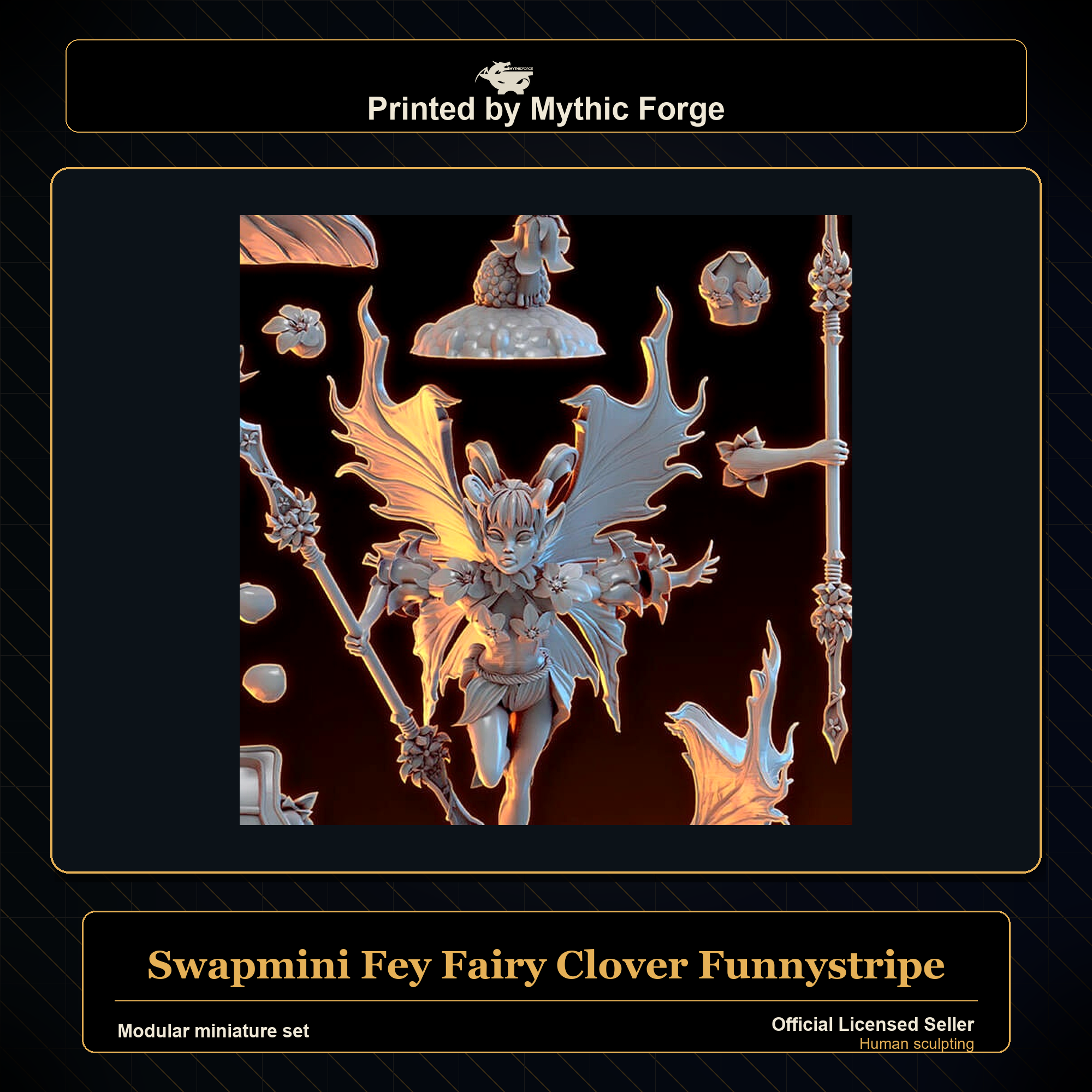 Modular RPG - Swapmini Fey Fairy - Clover Funnystripe - Bundle modular miniature modular miniature set printed by Mythic Forge