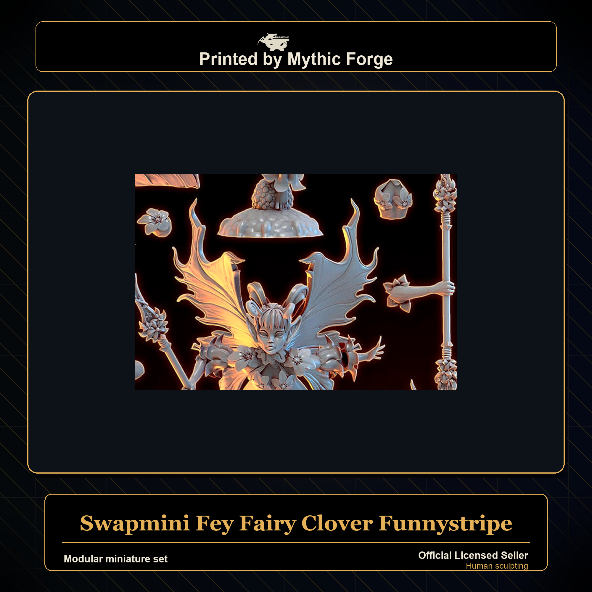 Modular RPG - Swapmini Fey Fairy - Clover Funnystripe - Bundle modular miniature modular miniature set printed by Mythic Forge