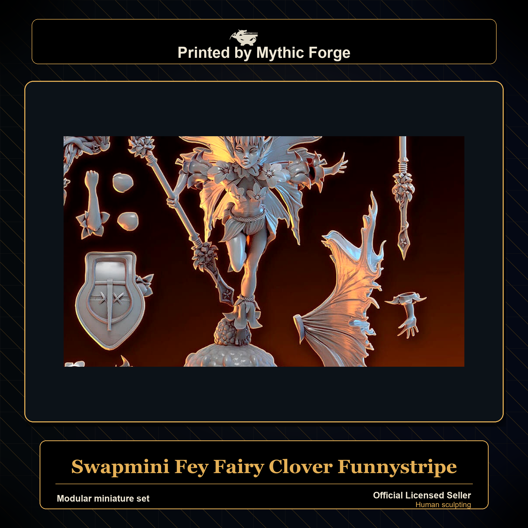 Modular RPG - Swapmini Fey Fairy - Clover Funnystripe - Bundle modular miniature modular miniature set printed by Mythic Forge
