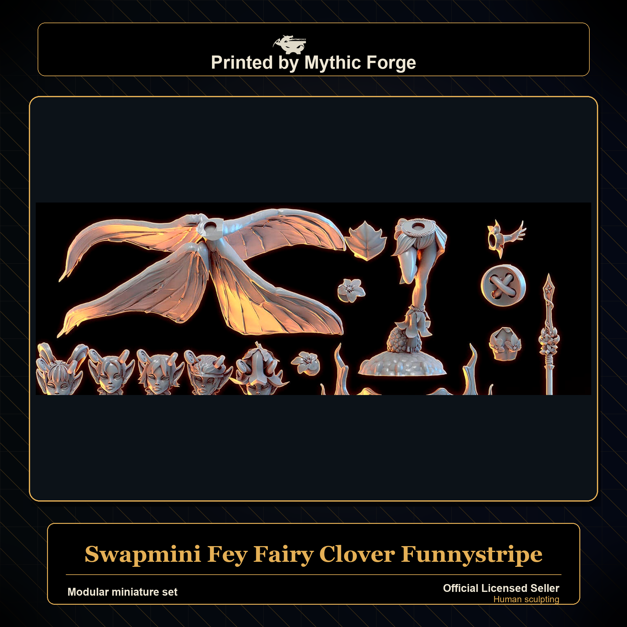 Modular RPG - Swapmini Fey Fairy - Clover Funnystripe - Bundle modular miniature modular miniature set printed by Mythic Forge