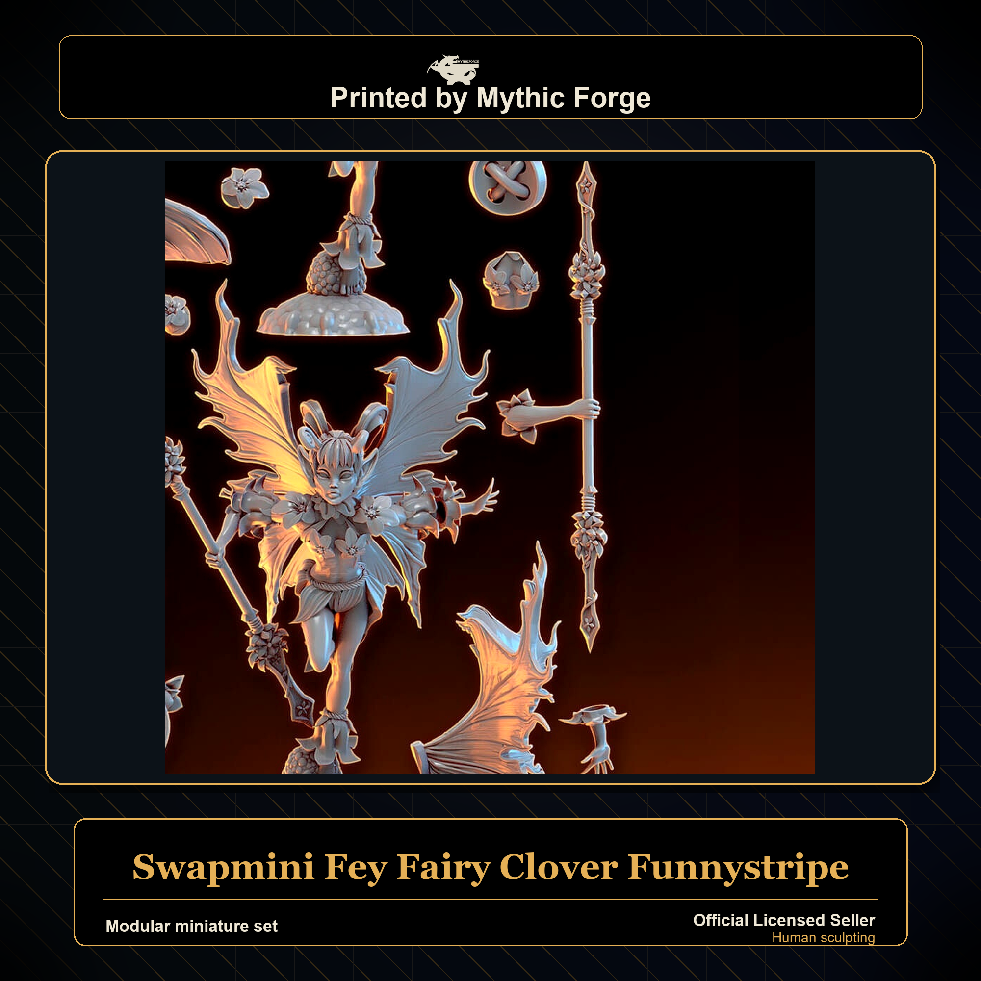 Modular RPG - Swapmini Fey Fairy - Clover Funnystripe - Bundle modular miniature modular miniature set printed by Mythic Forge