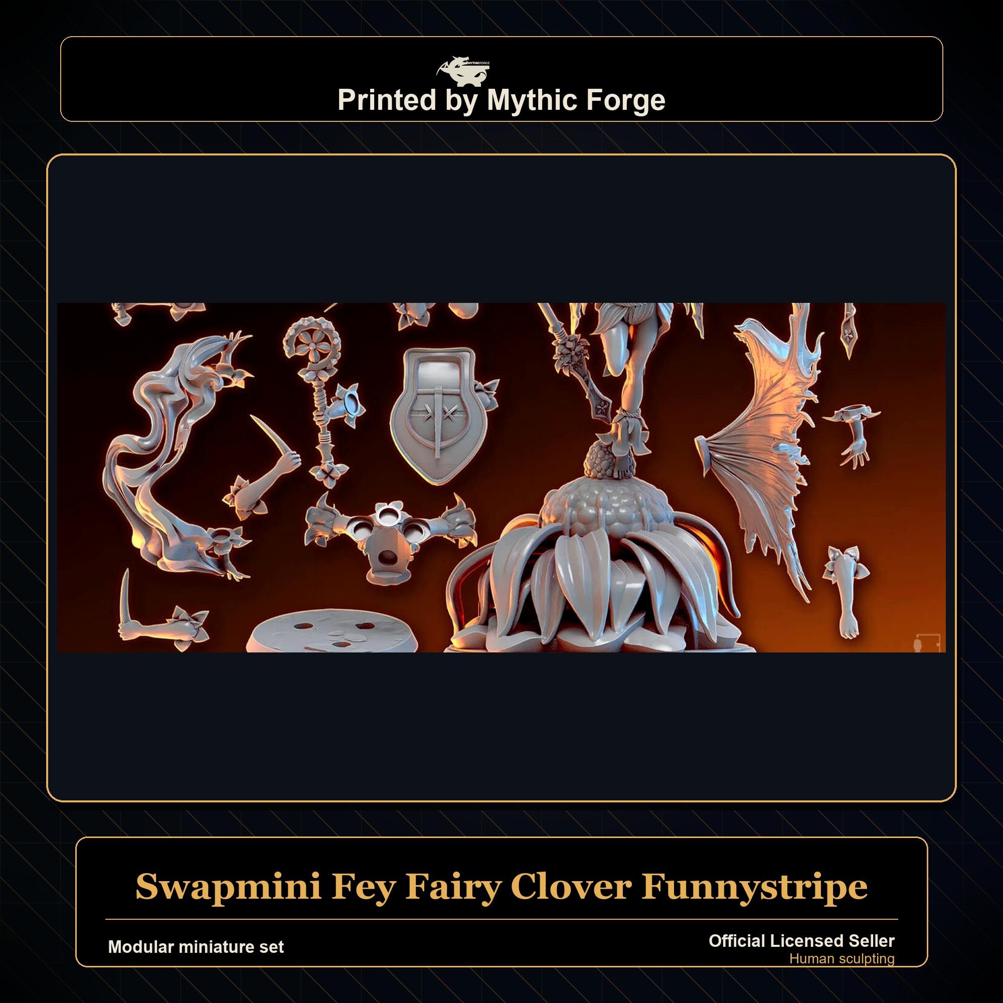 Modular RPG - Swapmini Fey Fairy - Clover Funnystripe - Bundle modular miniature modular miniature set printed by Mythic Forge