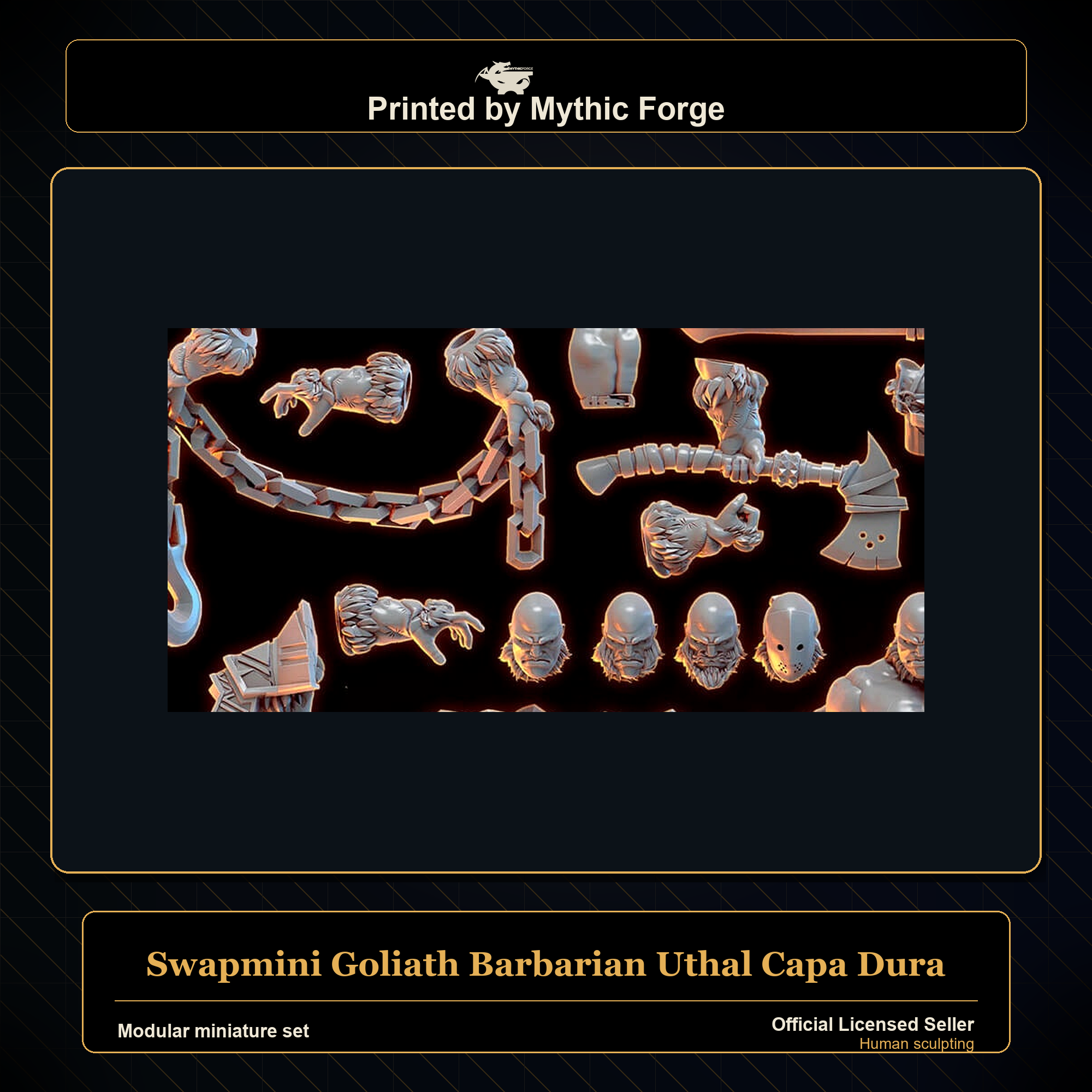 Modular RPG - Swapmini Goliath Barbarian - Uthal Capa Dura - Bundle modular miniature modular miniature set printed by Mythic Forge